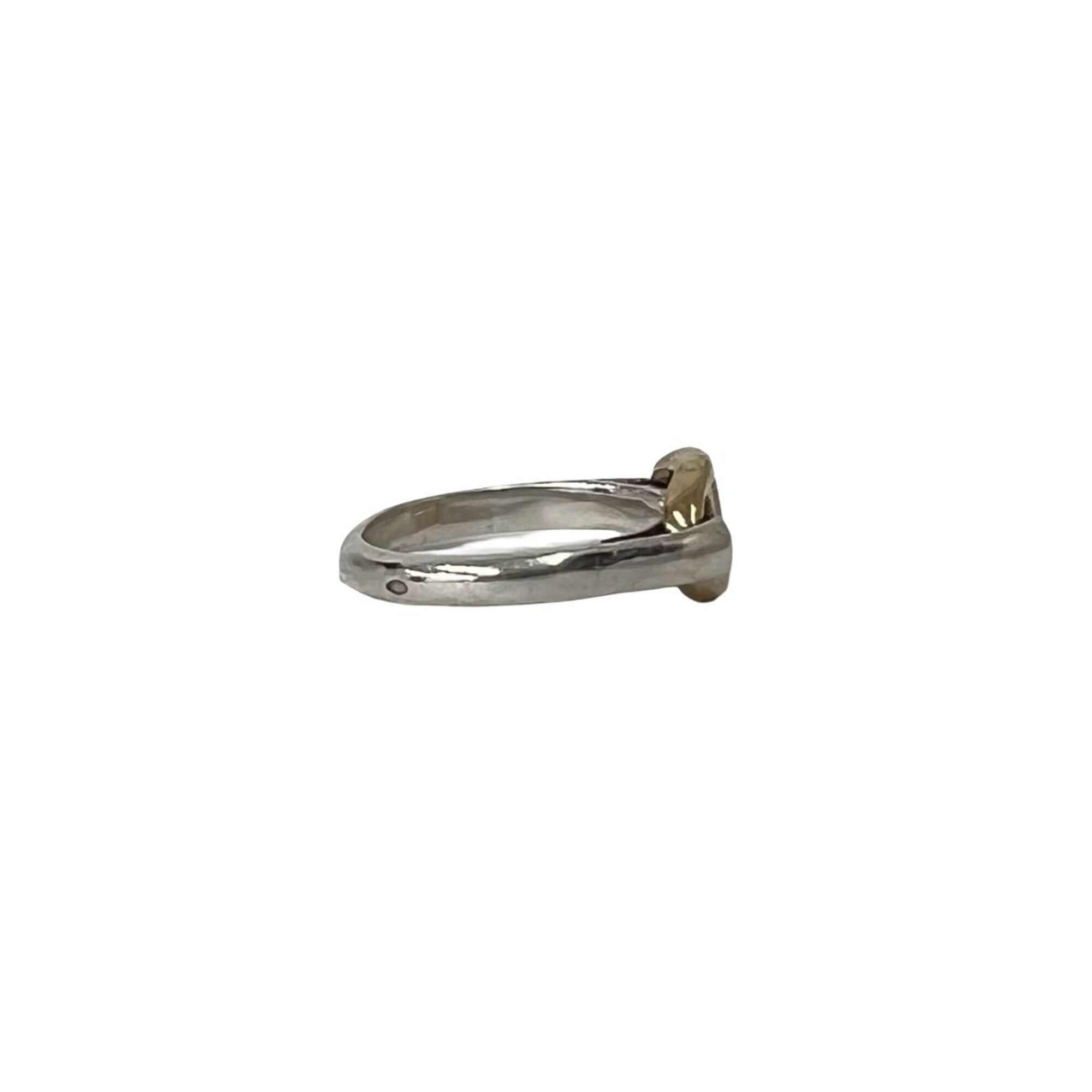 Hermes Gold Silver Yellow Gold (18K) Silver 925 Band Ring (Pre-Owned)