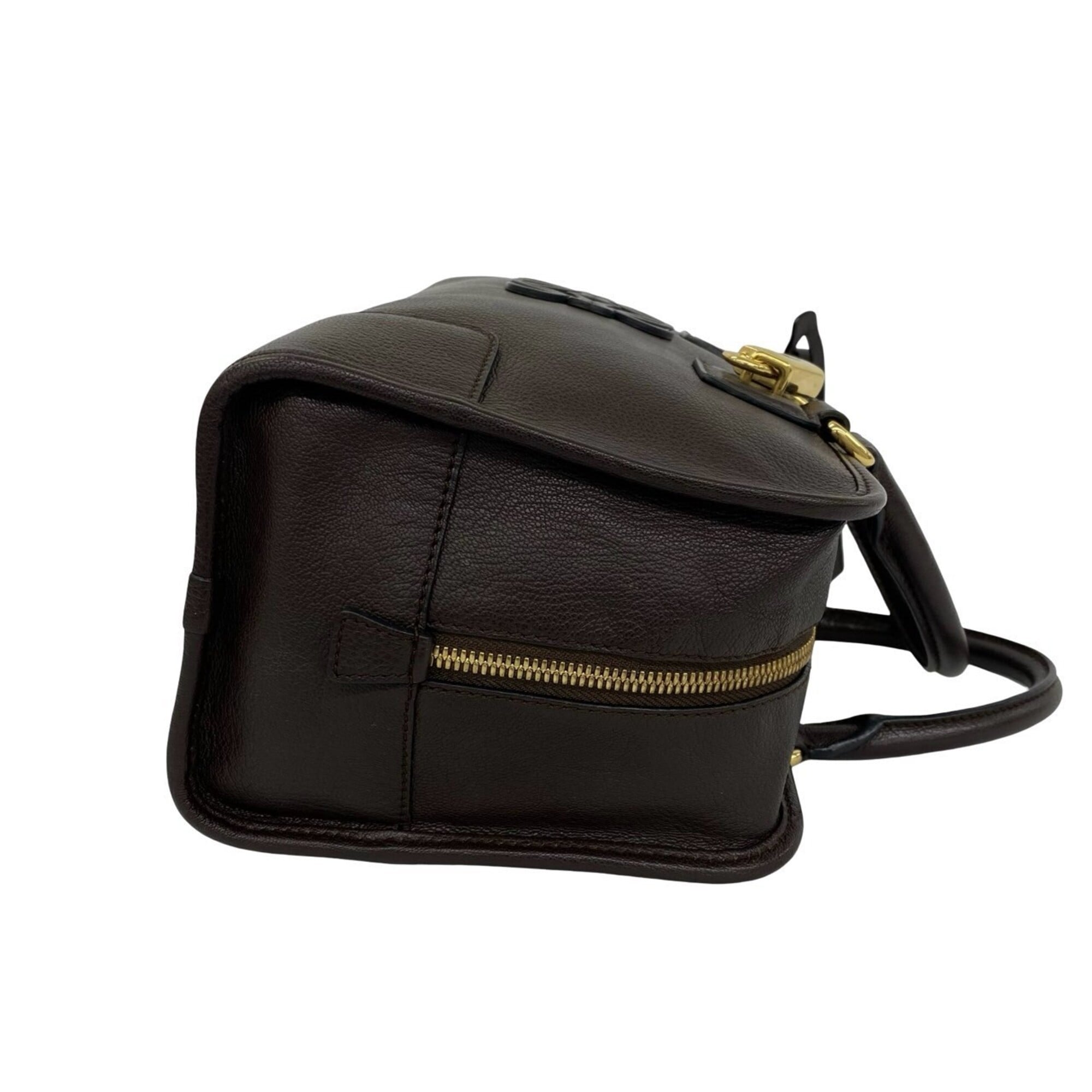 Loewe Brown Leather Boston Bag Handbag (Pre-Owned)