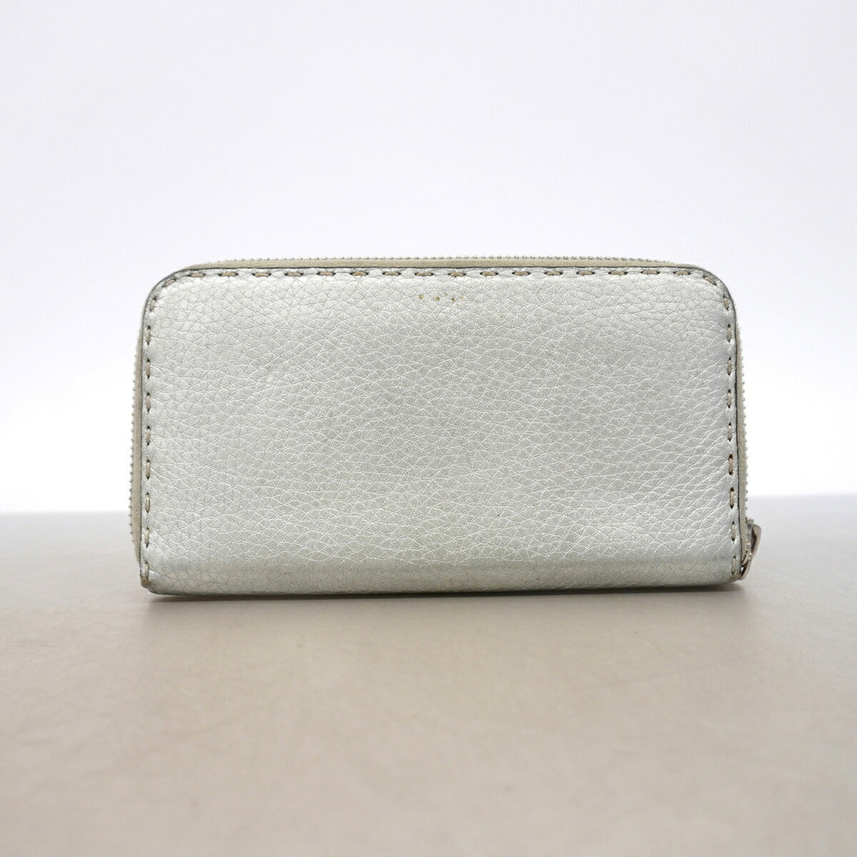Fendi Silver Leather Long Wallet (Bi-Fold) (Pre-Owned)