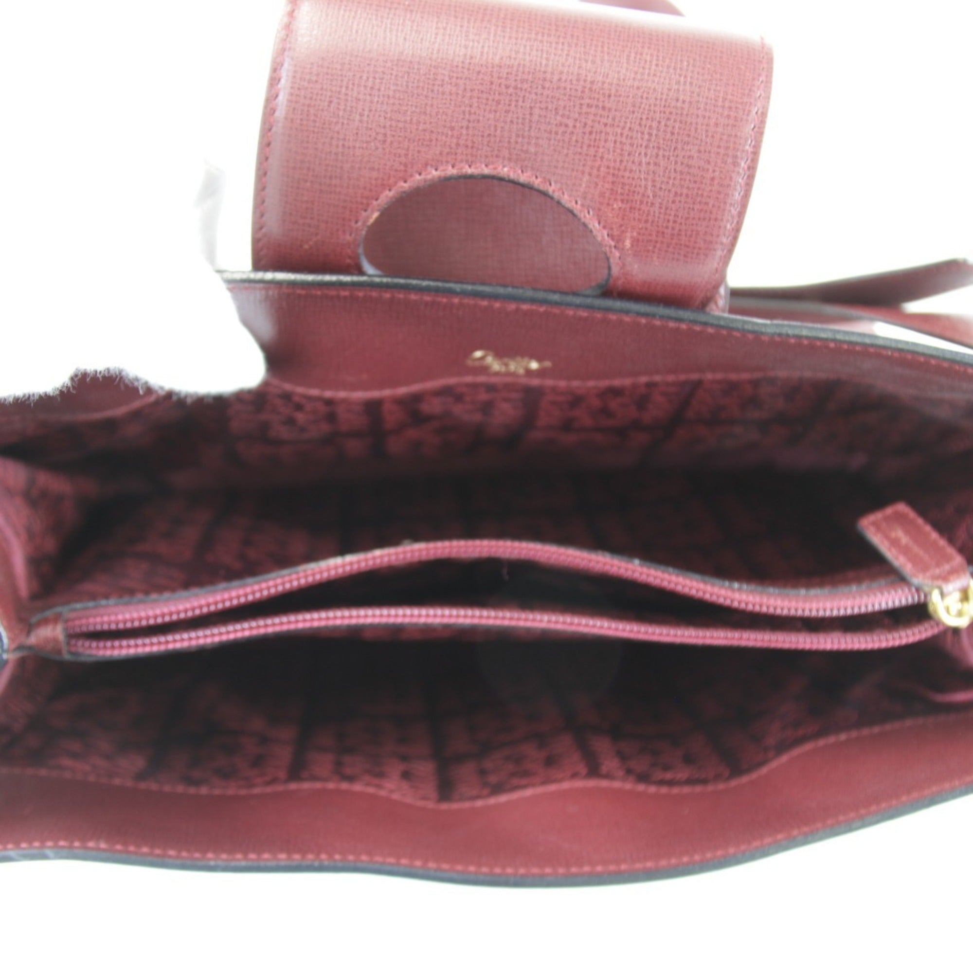 Cartier Wine Red Leather Shoulder Bag (Pre-Owned)