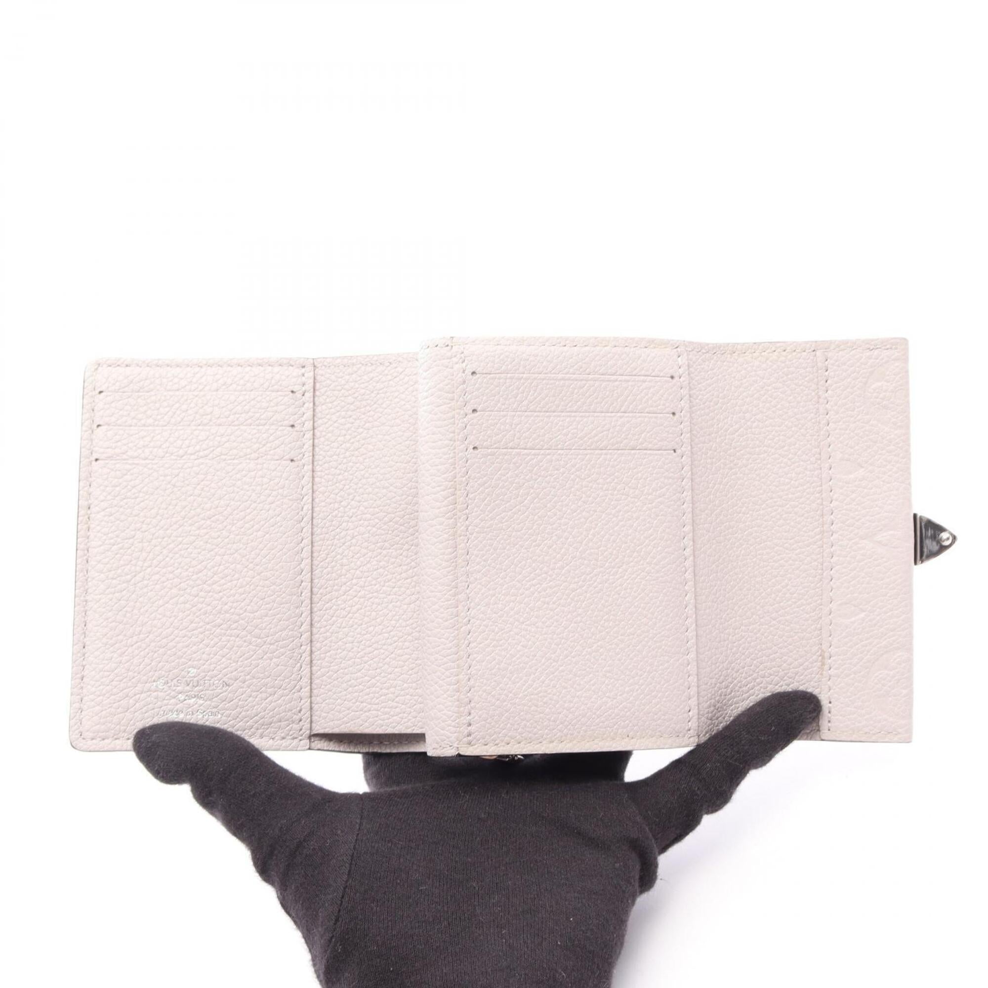 Louis Vuitton Gray Leather Wallet (Tri-Fold) (Pre-Owned)
