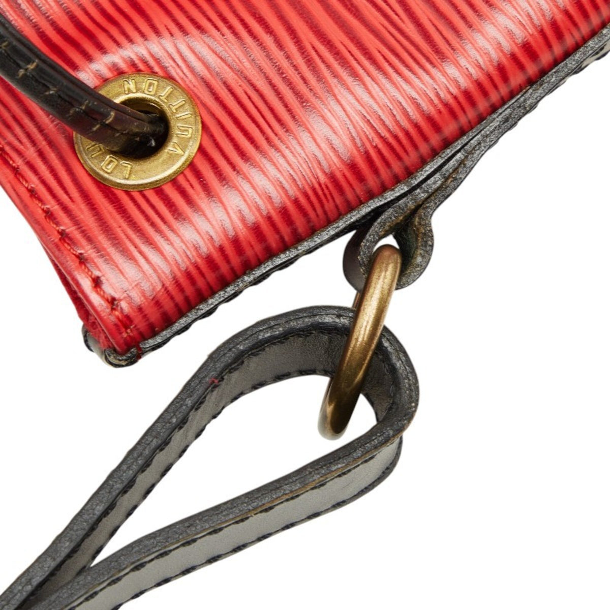 Louis Vuitton Black Red Color Leather Shoulder Bag (Pre-Owned)