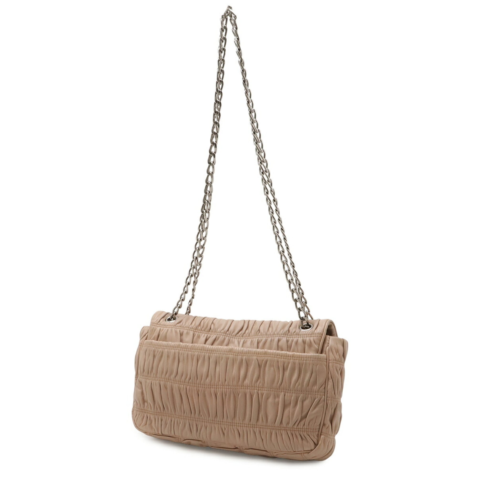 Prada Beige Nappa Leather Shoulder Bag (Pre-Owned)