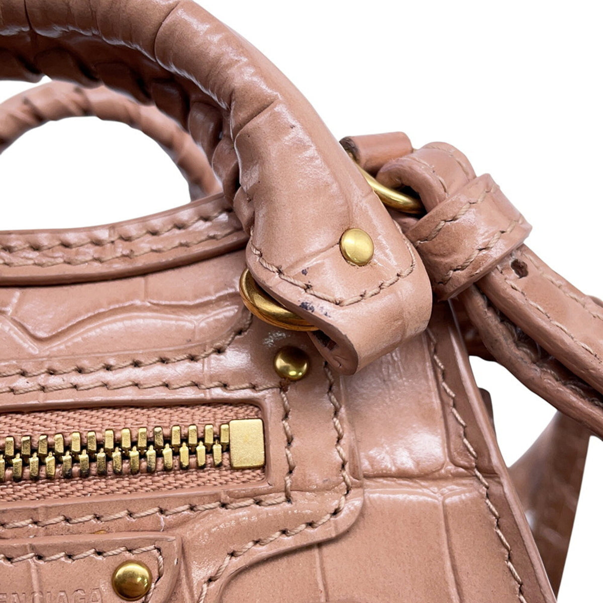 Balenciaga Beige Leather Handbag Shoulder Bag (Pre-Owned)