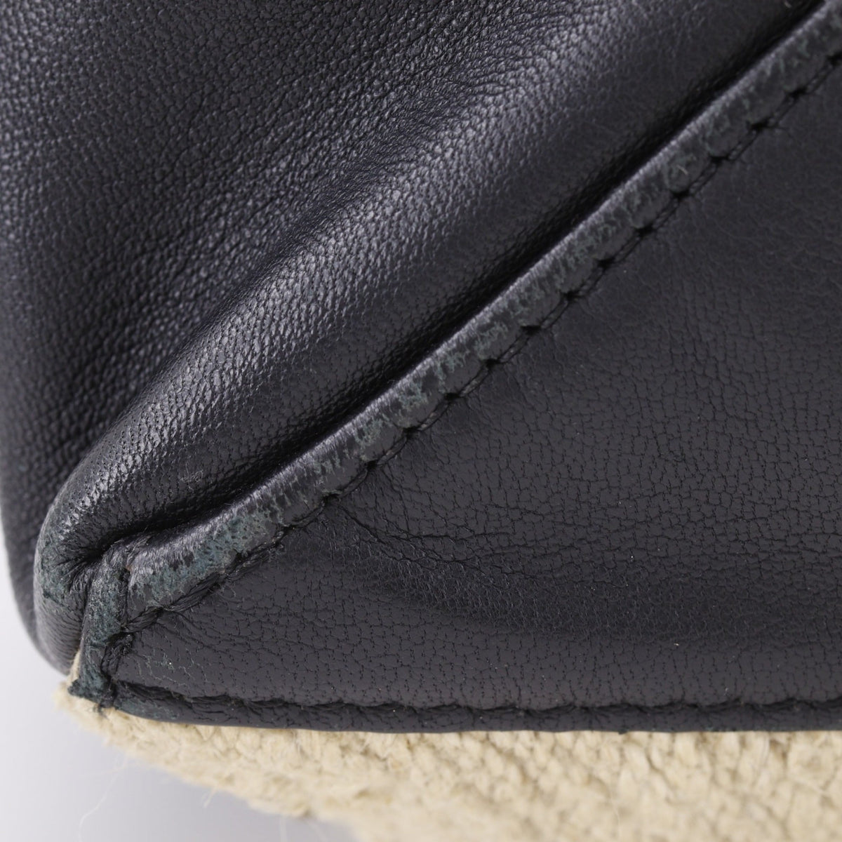 Celine Cabas Beige Black Linen Leather Tote Bag (Pre-Owned)