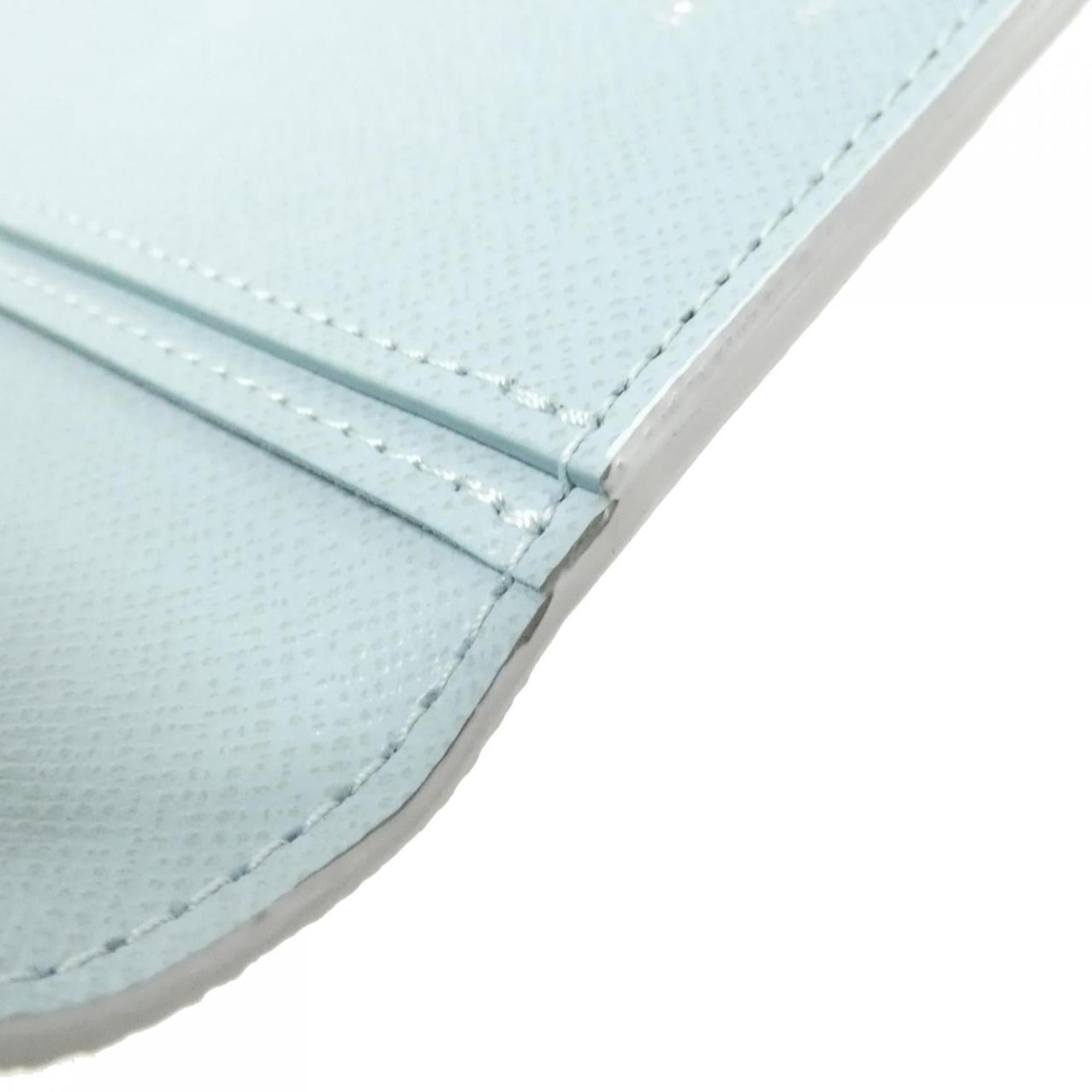 Louis Vuitton Light Blue Coated Canvas Long Wallet (Bi-Fold) (Pre-Owned)