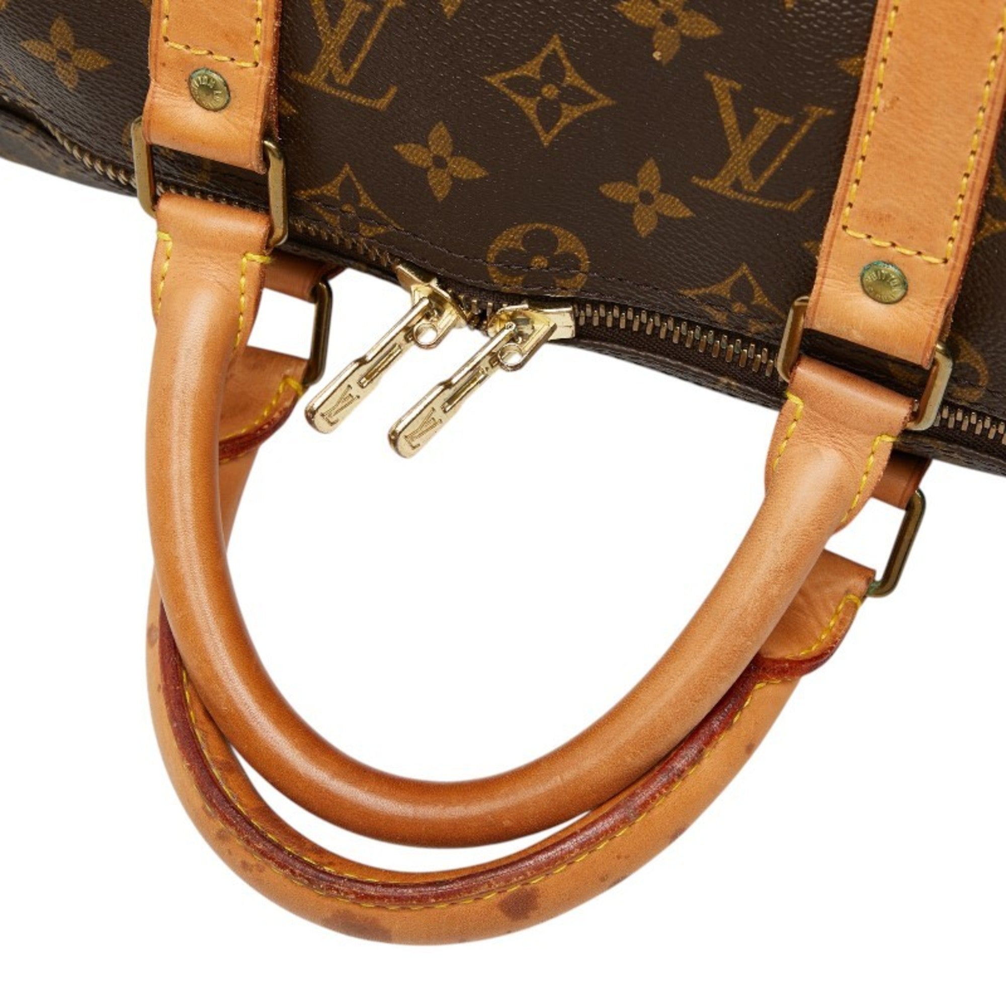 Louis Vuitton Monogram Brown Pvc Leather Boston Bag Handbag (Pre-Owned)
