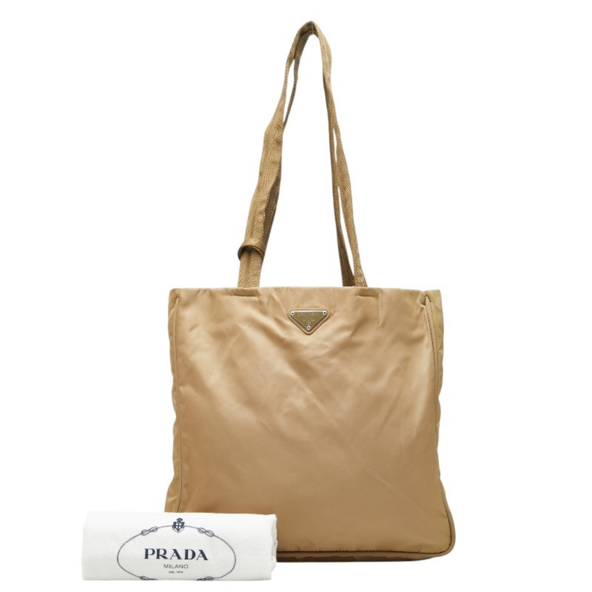 Prada Brown Nylon Shoulder Bag Tote Bag (Pre-Owned)