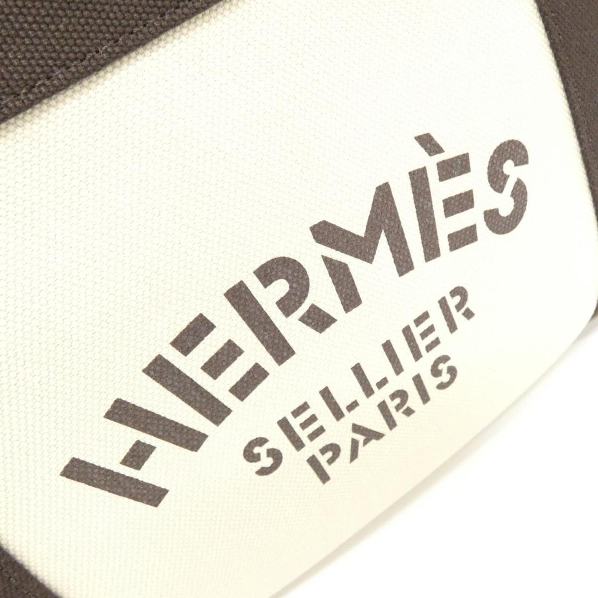 Hermes Beige Feu Canvas Handbag (Pre-Owned)