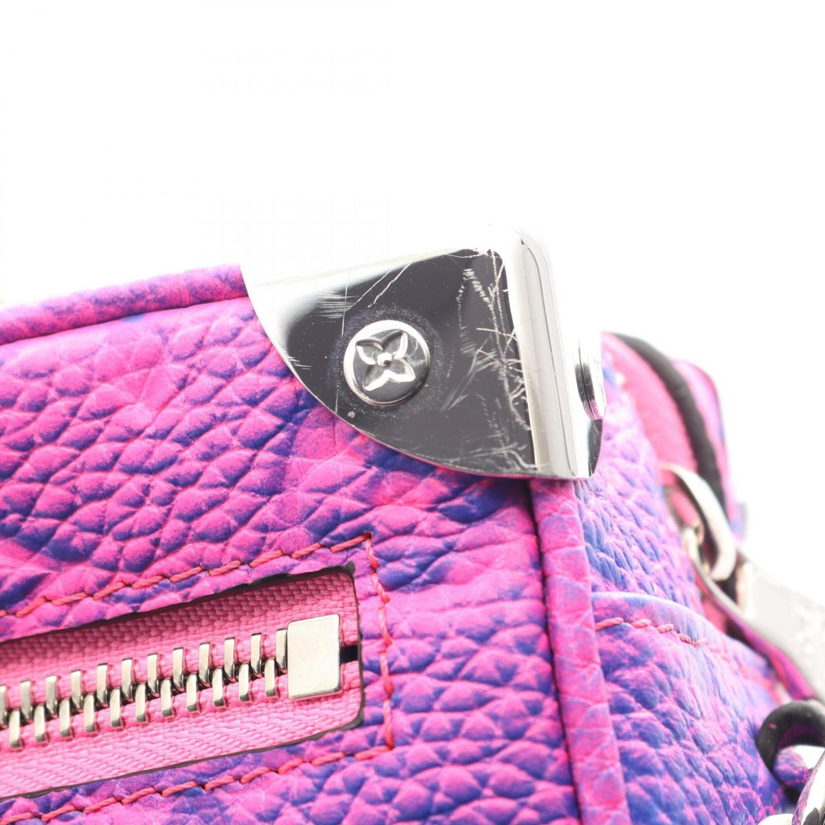 Louis Vuitton Blue Pink Leather Handbag Shoulder Bag (Pre-Owned)