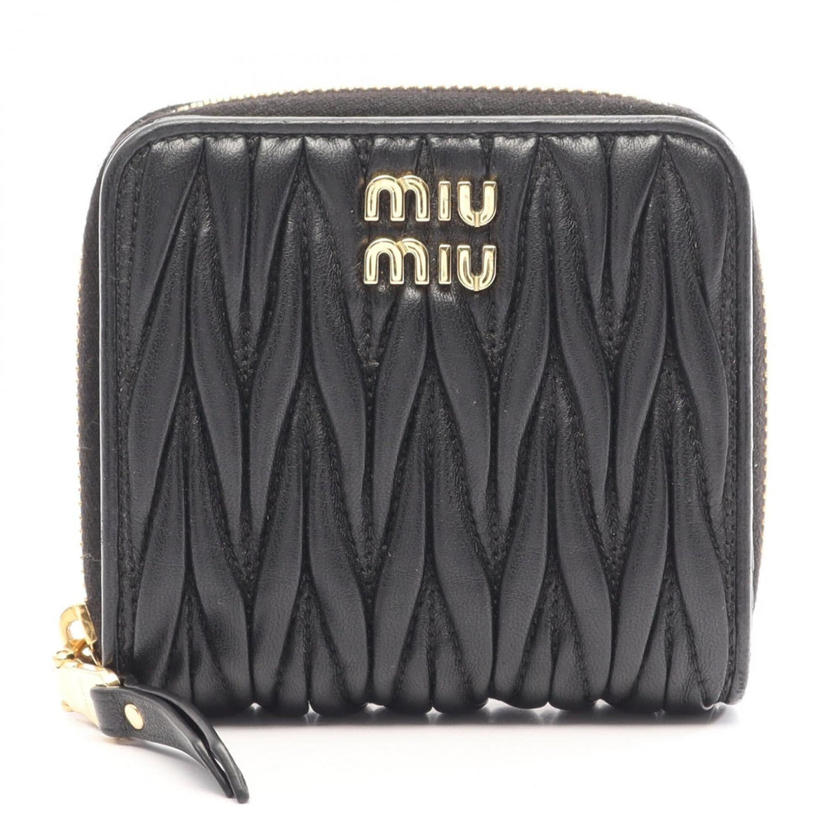 Miu Miu Matelasse Black Leather Wallet (Bi-Fold) (Pre-Owned)