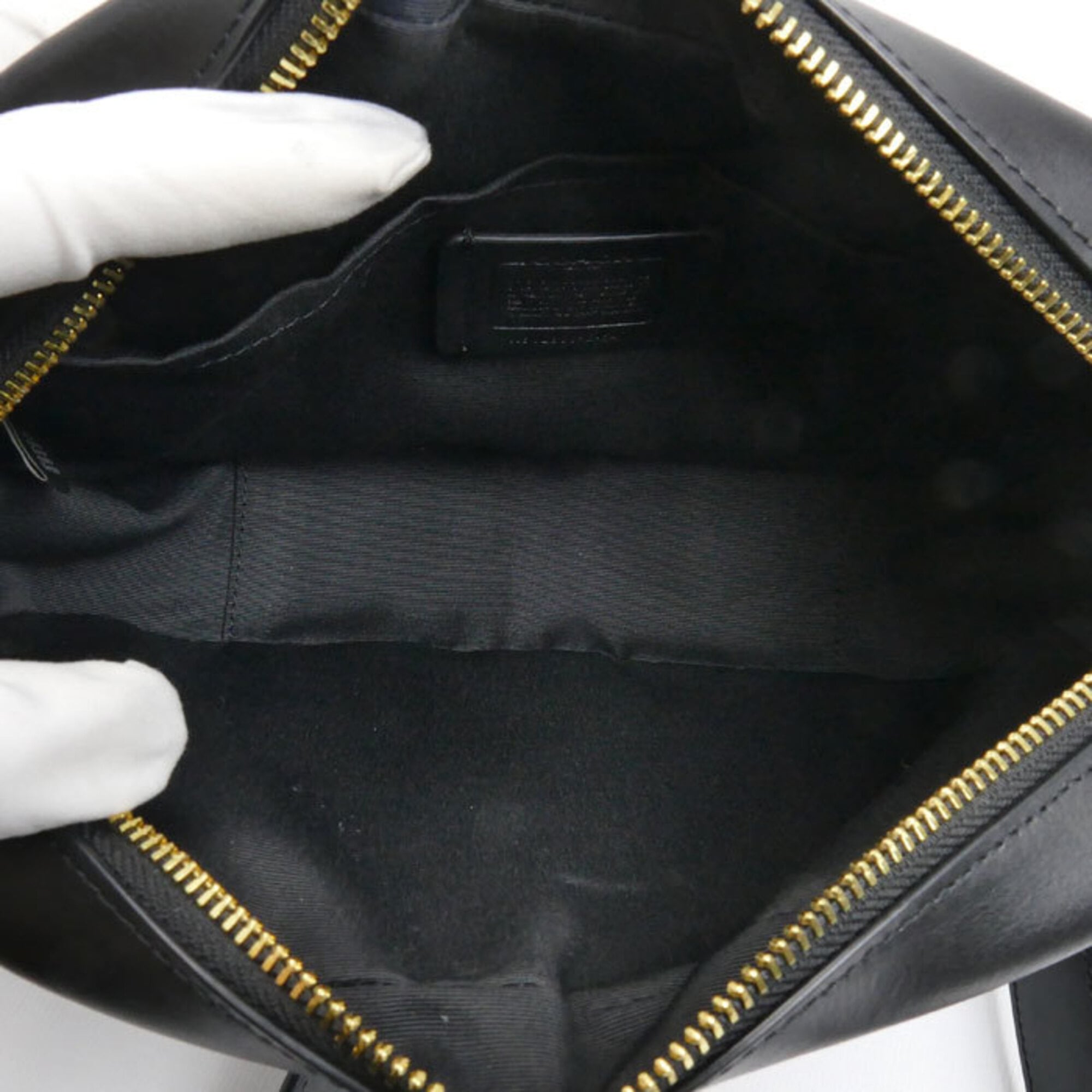 Coach Black Brown Coated Canvas Leather Shoulder Bag (Pre-Owned)
