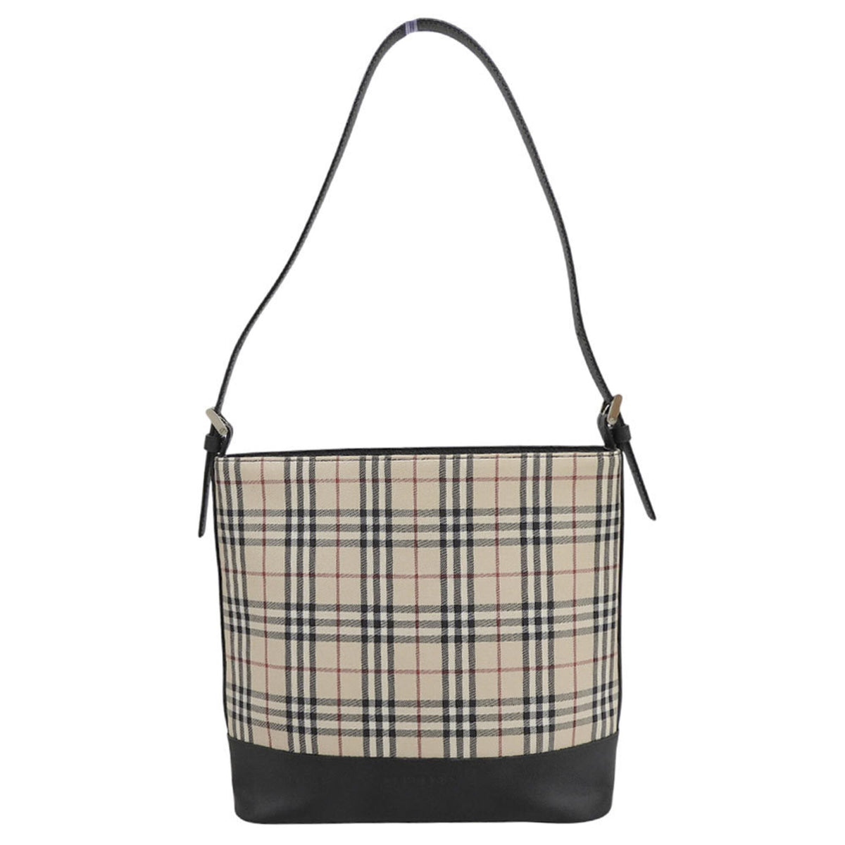 Burberry Beige Black Fabric Shoulder Bag (Pre-Owned)