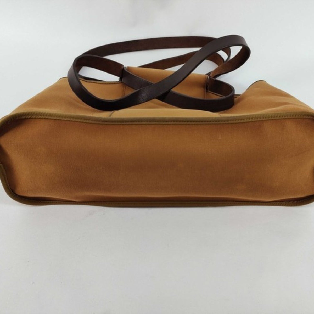 Hermes Brown Canvas Leather Shoulder Bag (Pre-Owned)