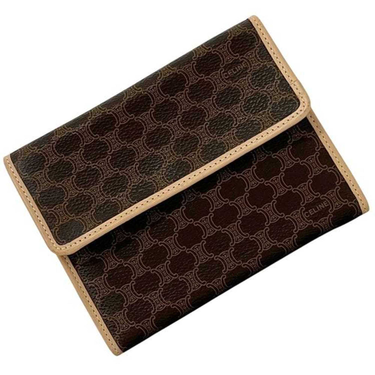 Celine Brown Pvc Leather Wallet (Tri-Fold) (Pre-Owned)