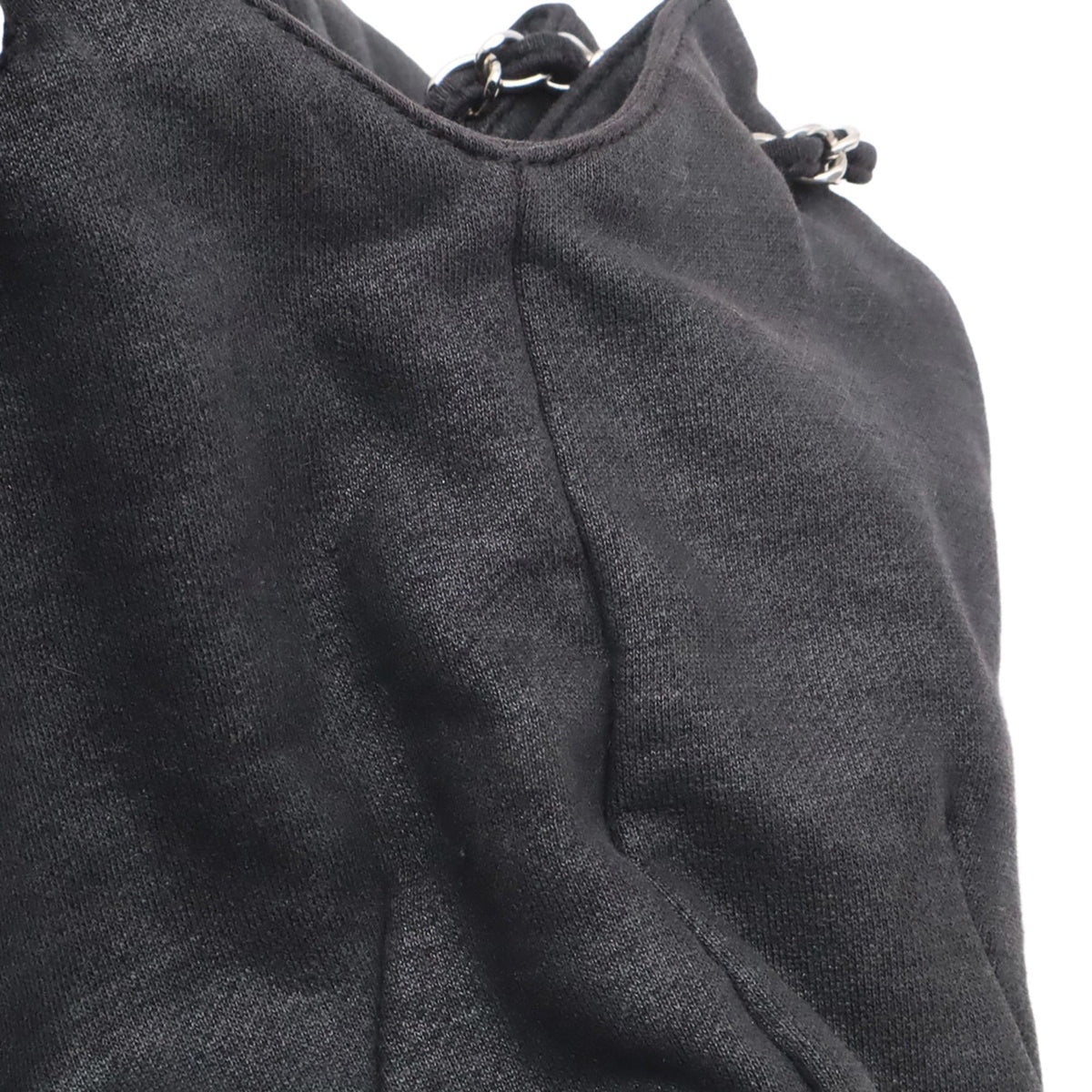 Chanel Matelasse Black Cotton Jersey Shoulder Bag (Pre-Owned)