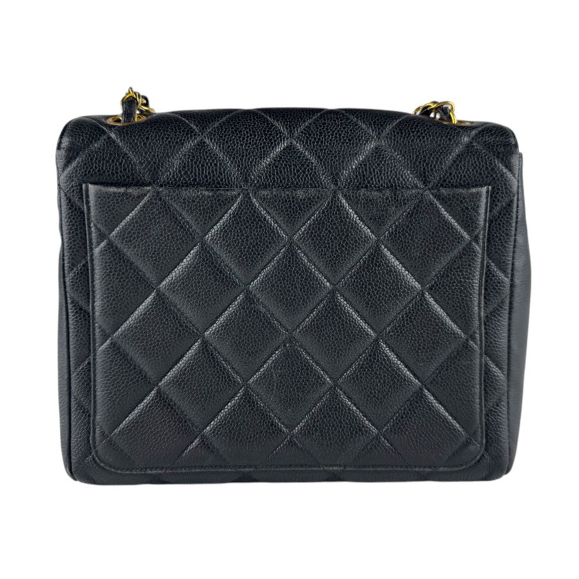 Chanel Black Grained Calfskin Shoulder Bag (Pre-Owned)