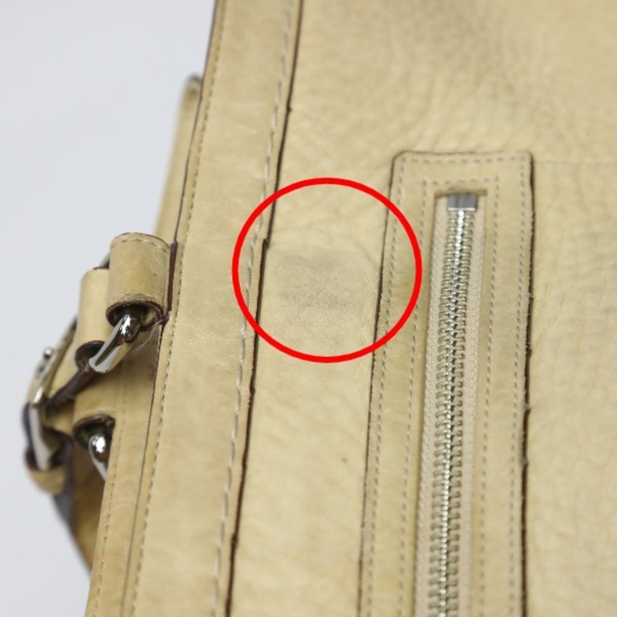 Coach Beige Leather Handbag Tote Bag (Pre-Owned)