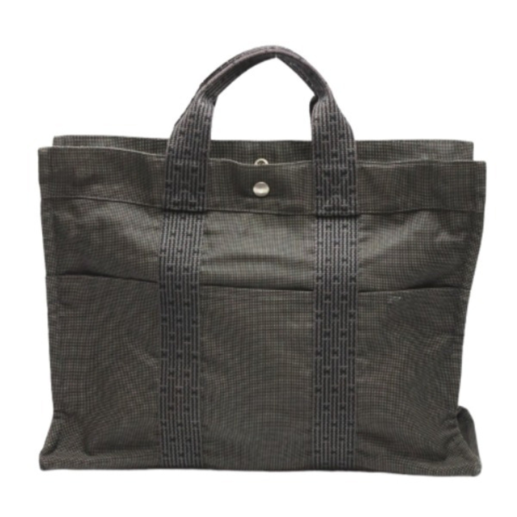 Hermes Gray Canvas Tote Bag (Pre-Owned)