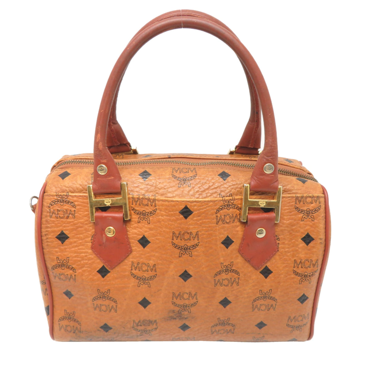 Mcm Brown Pvc Boston Bag (Pre-Owned)