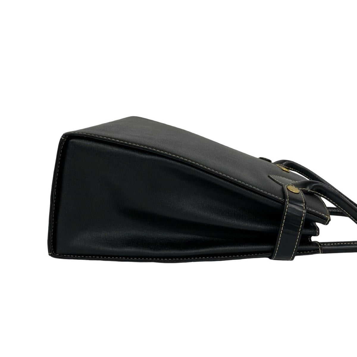 Burberry Black Leather Handbag Tote Bag (Pre-Owned)