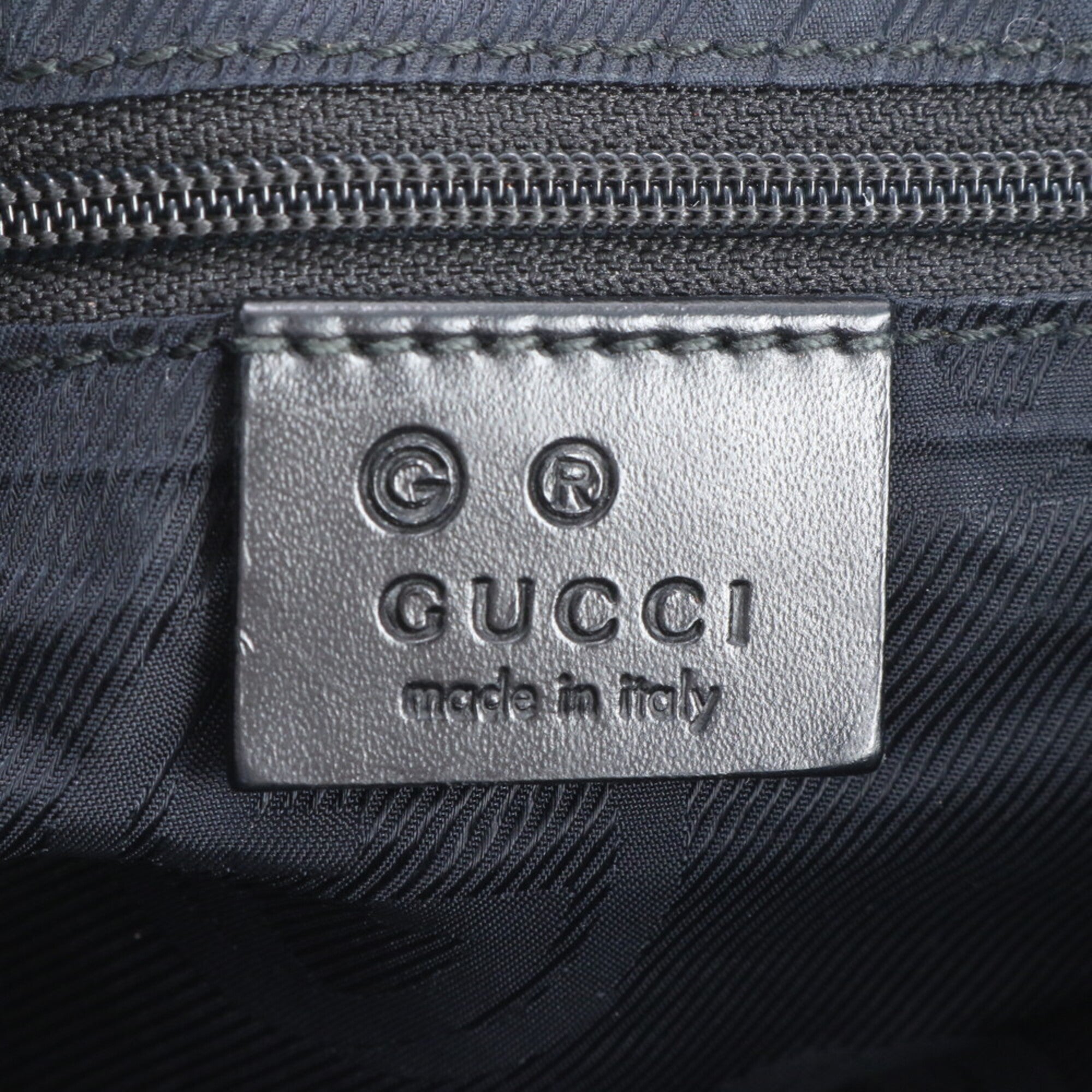 Gucci Black Leather Nylon Handbag Tote Bag (Pre-Owned)