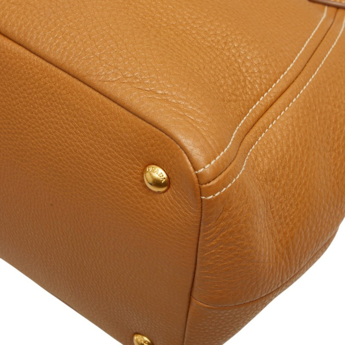 Prada Camel Leather Shoulder Bag Tote Bag (Pre-Owned)