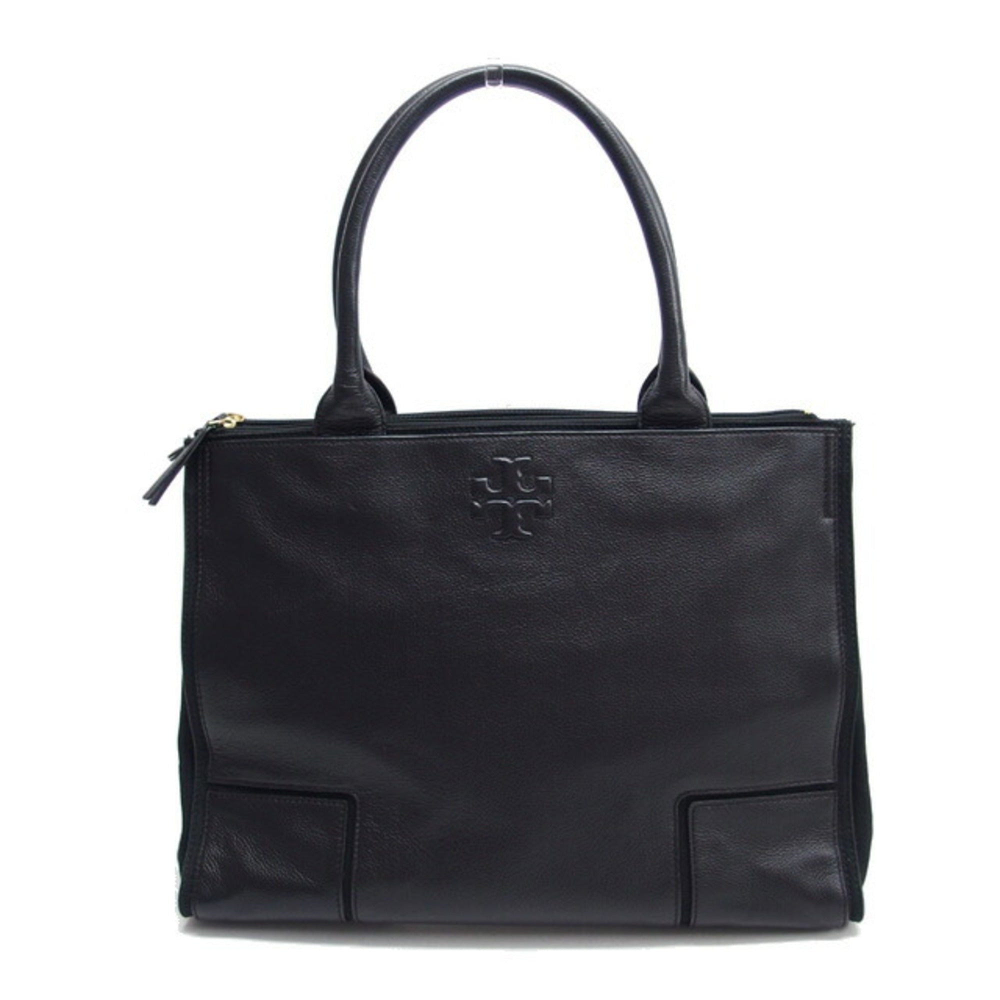Tory Burch Black Leather Shoulder Bag Tote Bag (Pre-Owned)