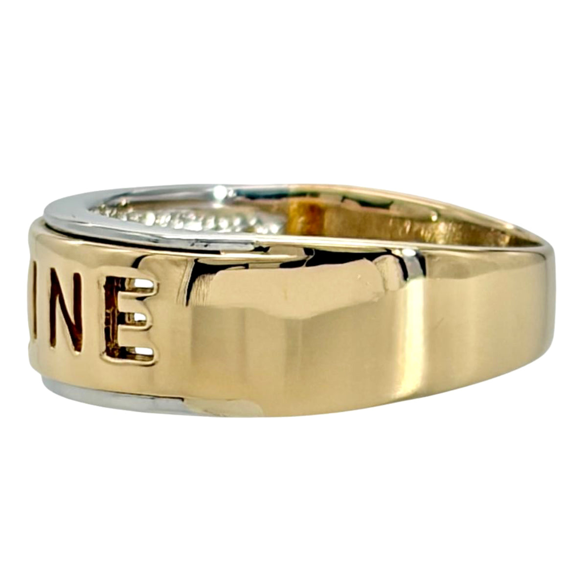 Celine Silver Yellow Gold Yellow Gold (18K) Platinum 900 Band Ring (Pre-Owned)