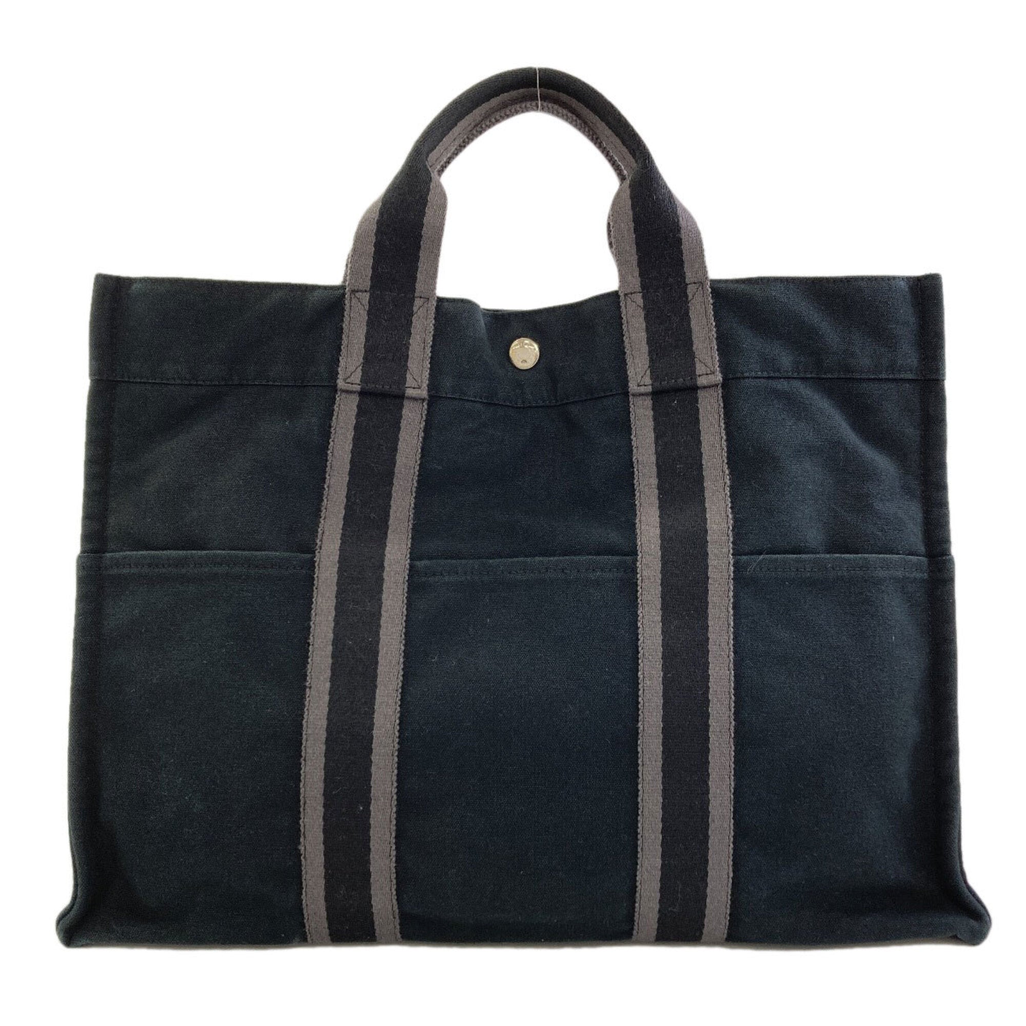 Hermes Black Canvas Handbag (Pre-Owned)