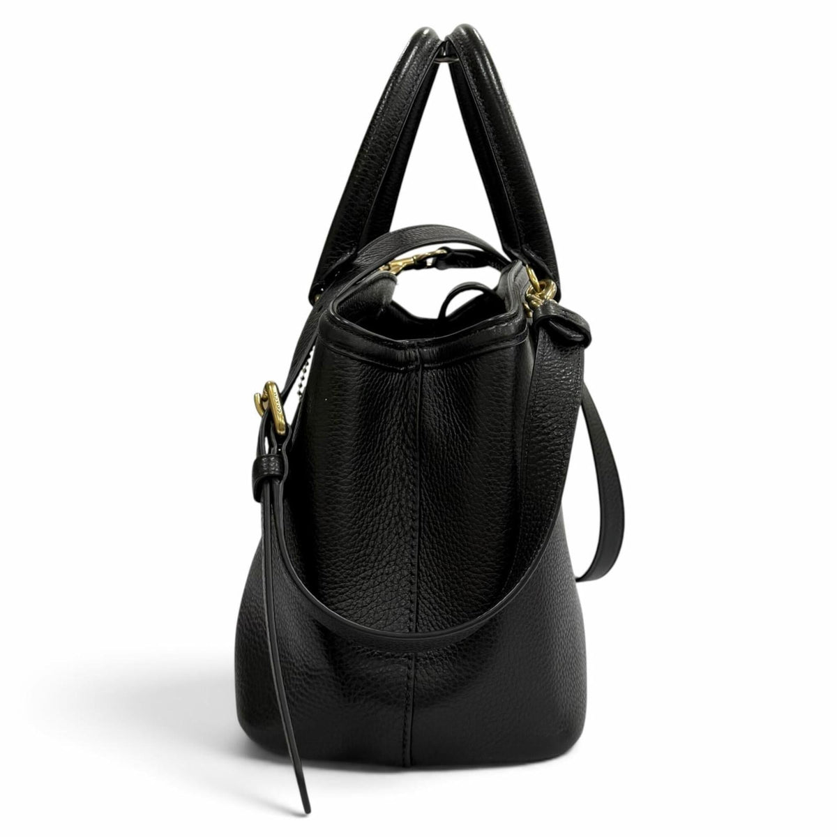 Coach Black Leather Shoulder Bag Tote Bag (Pre-Owned)