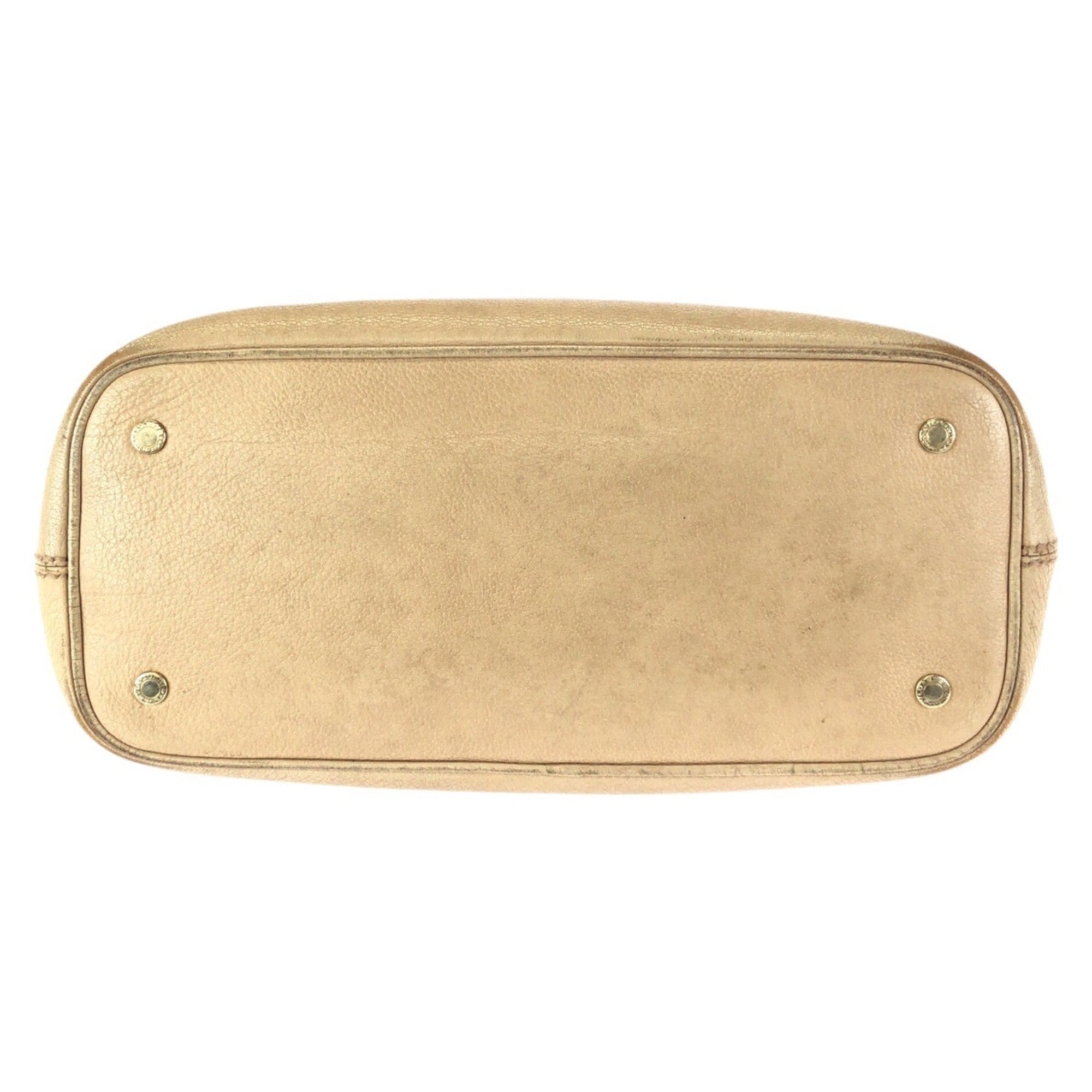 Bvlgari Beige Leather Handbag Tote Bag (Pre-Owned)