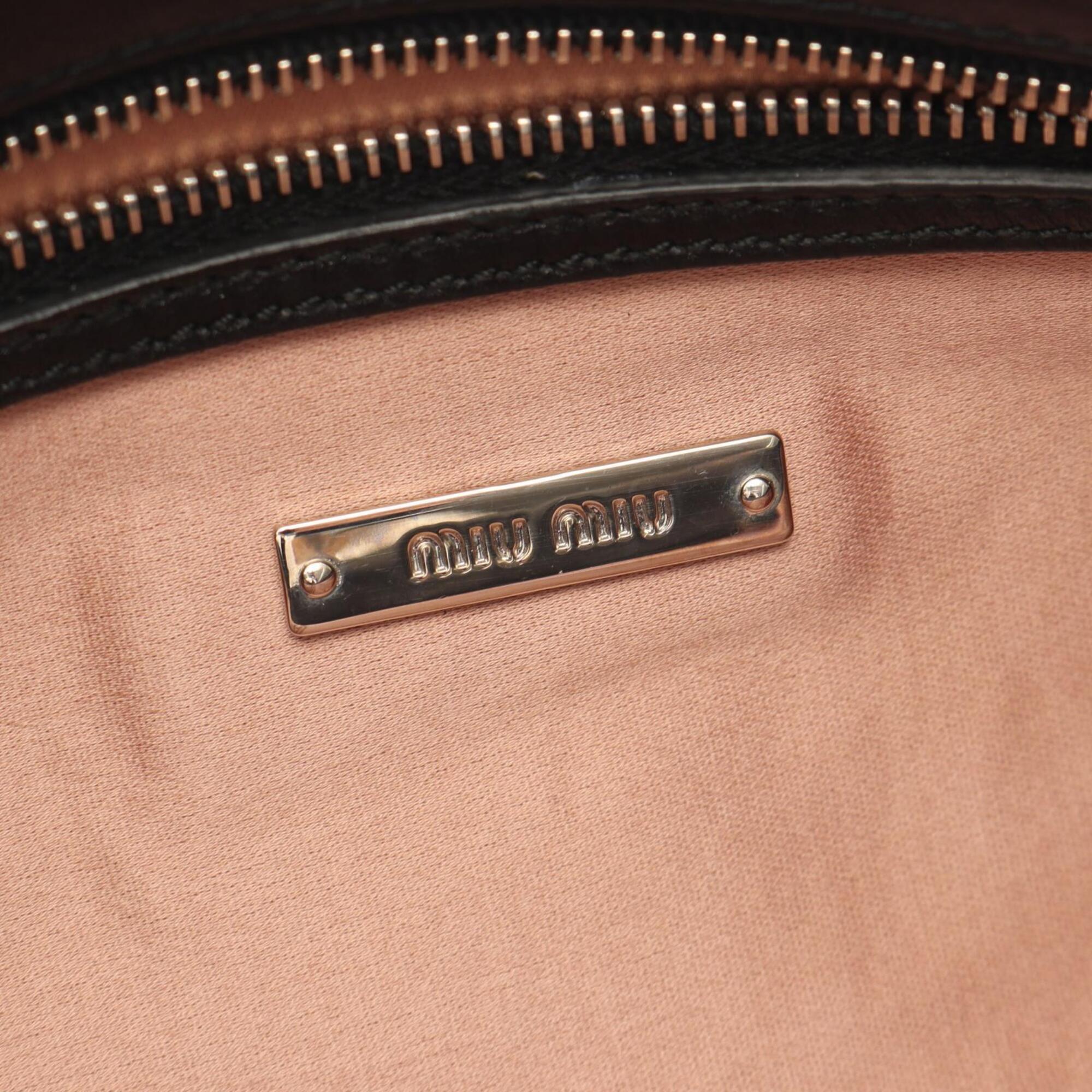 Miu Miu Matelasse Black Leather Handbag Shoulder Bag (Pre-Owned)