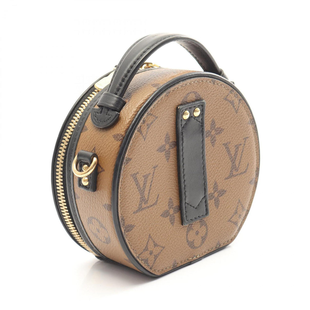 Louis Vuitton Black Brown Monogram Reverse Coated Canvas Leather Handbag (Pre-Owned)