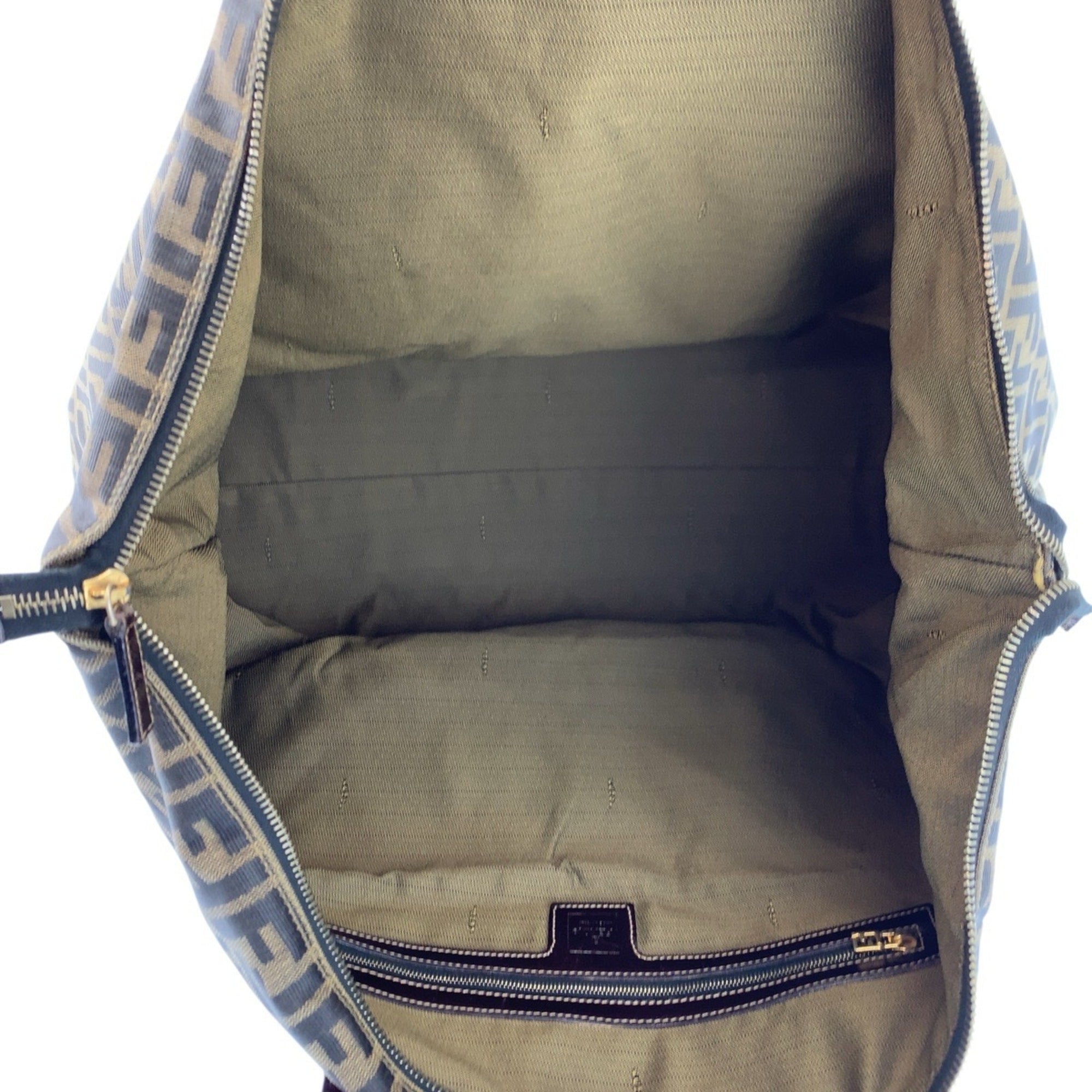 Fendi Anna Brown Canvas Leather Shoulder Bag Tote Bag (Pre-Owned)