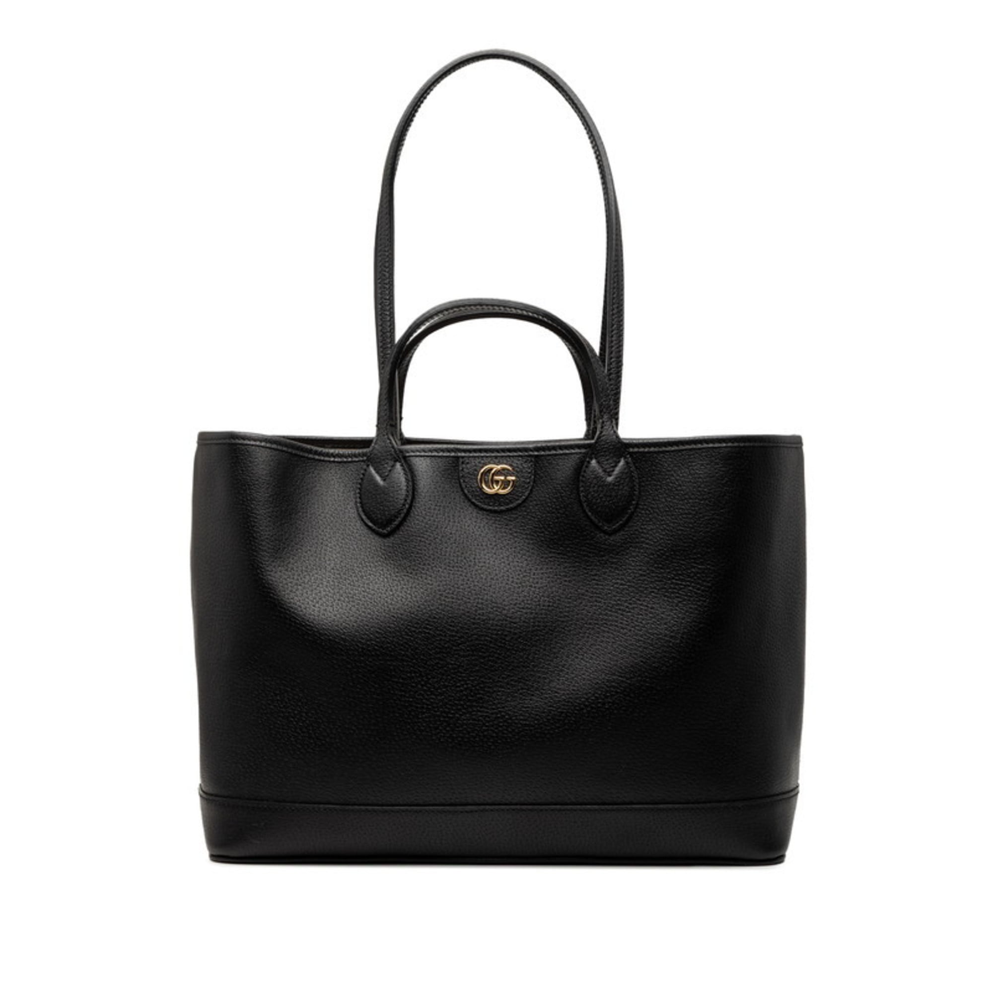Gucci Black Leather Pvc Handbag Shoulder Bag Tote Bag (Pre-Owned)