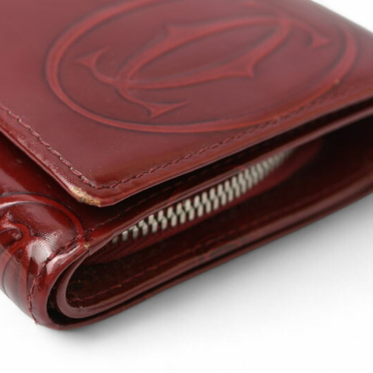 Cartier Bordeaux Leather Wallet (Bi-Fold) (Pre-Owned)