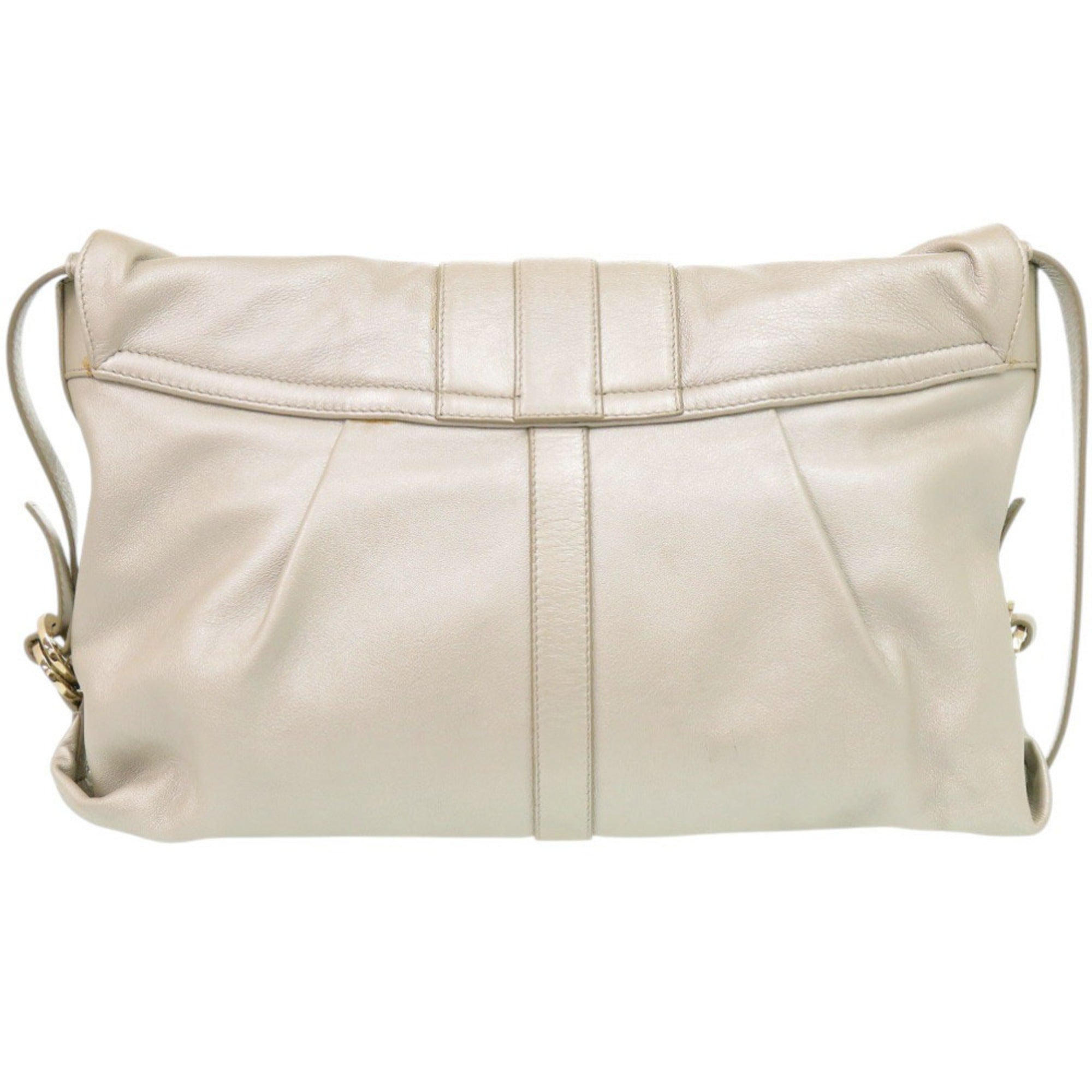 Bvlgari Silver Gray Leather Shoulder Bag (Pre-Owned)