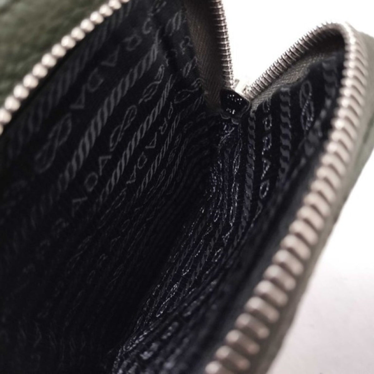 Prada Khaki Leather Shoulder Bag (Pre-Owned)