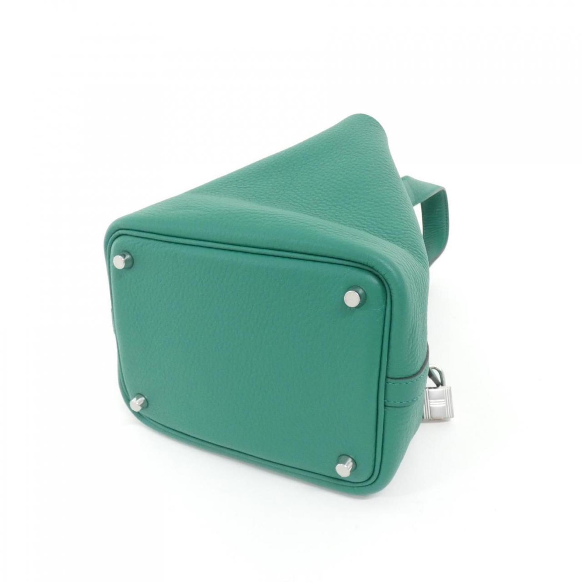 Hermes Green Vert Taurillon Clemence Leather Handbag (Pre-Owned)