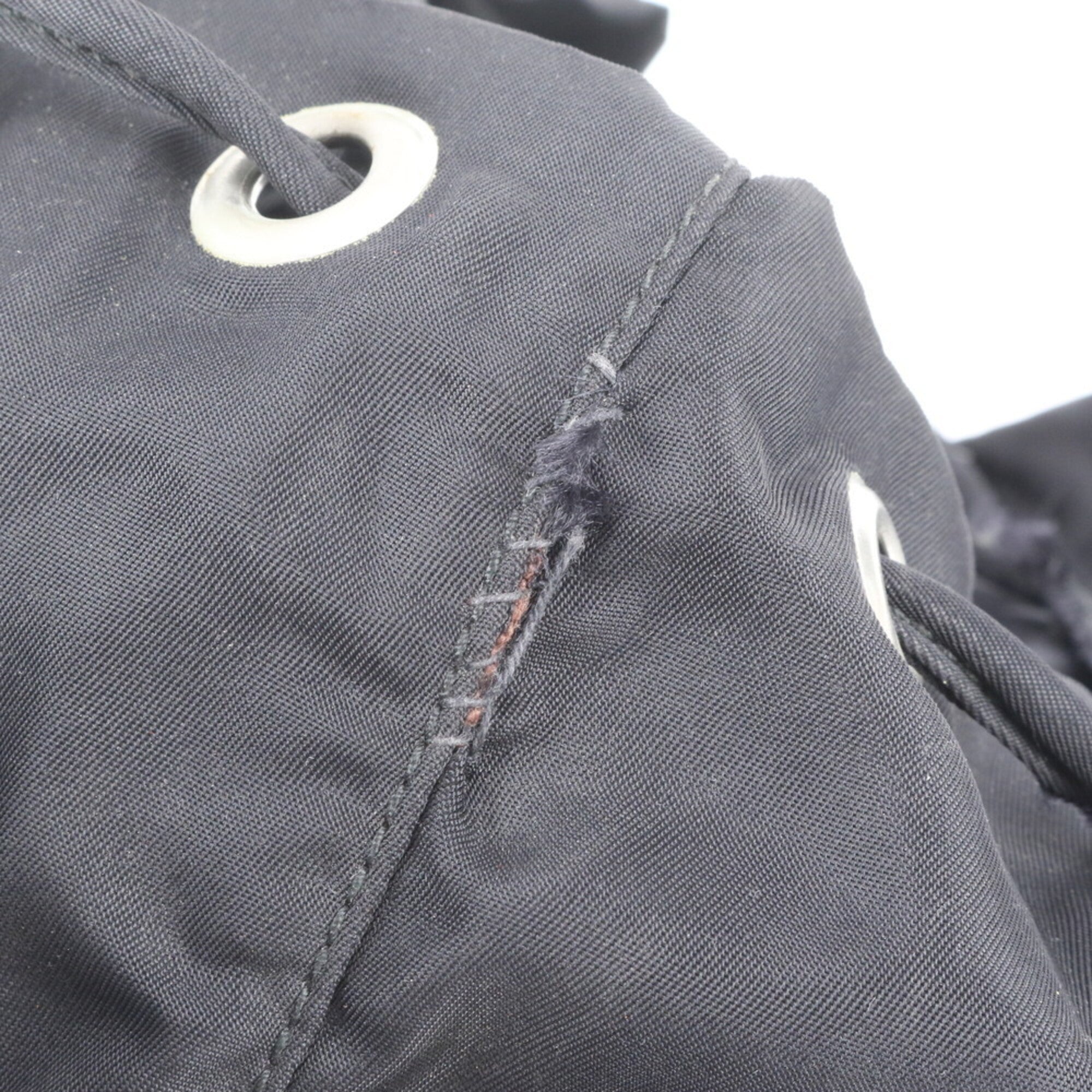 Prada Black Nylon Leather Backpack (Pre-Owned)