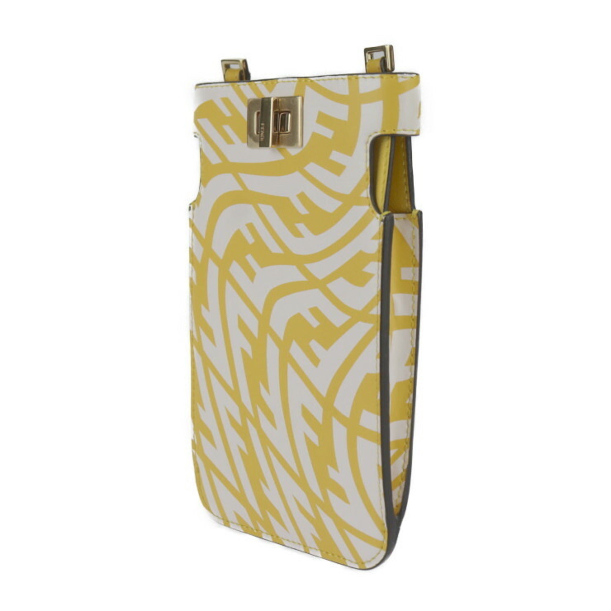 Fendi Yellow Leather Pochette Pouch Shoulder Bag (Pre-Owned)