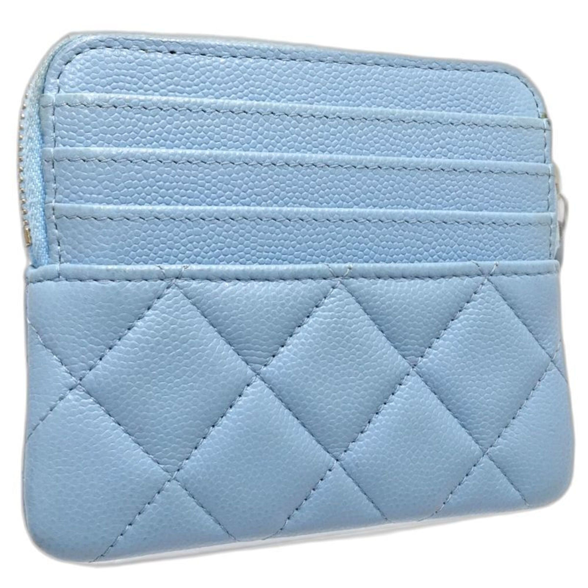 Chanel Light Blue Grained Calfskin Coin Purse/Coin Case (Pre-Owned)