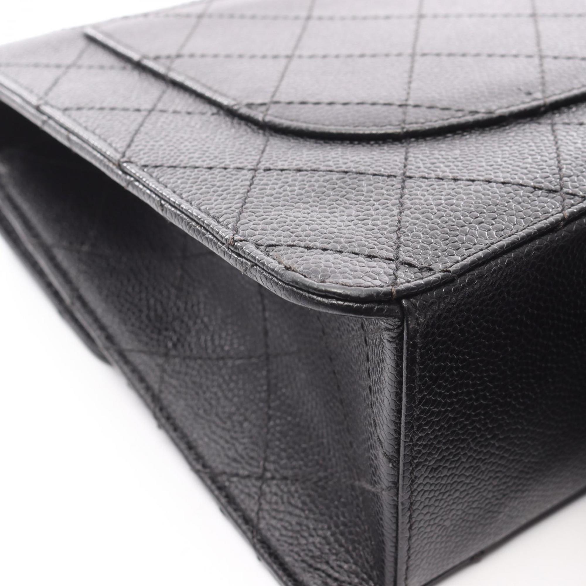 Chanel Black Grained Calfskin Handbag Shoulder Bag (Pre-Owned)