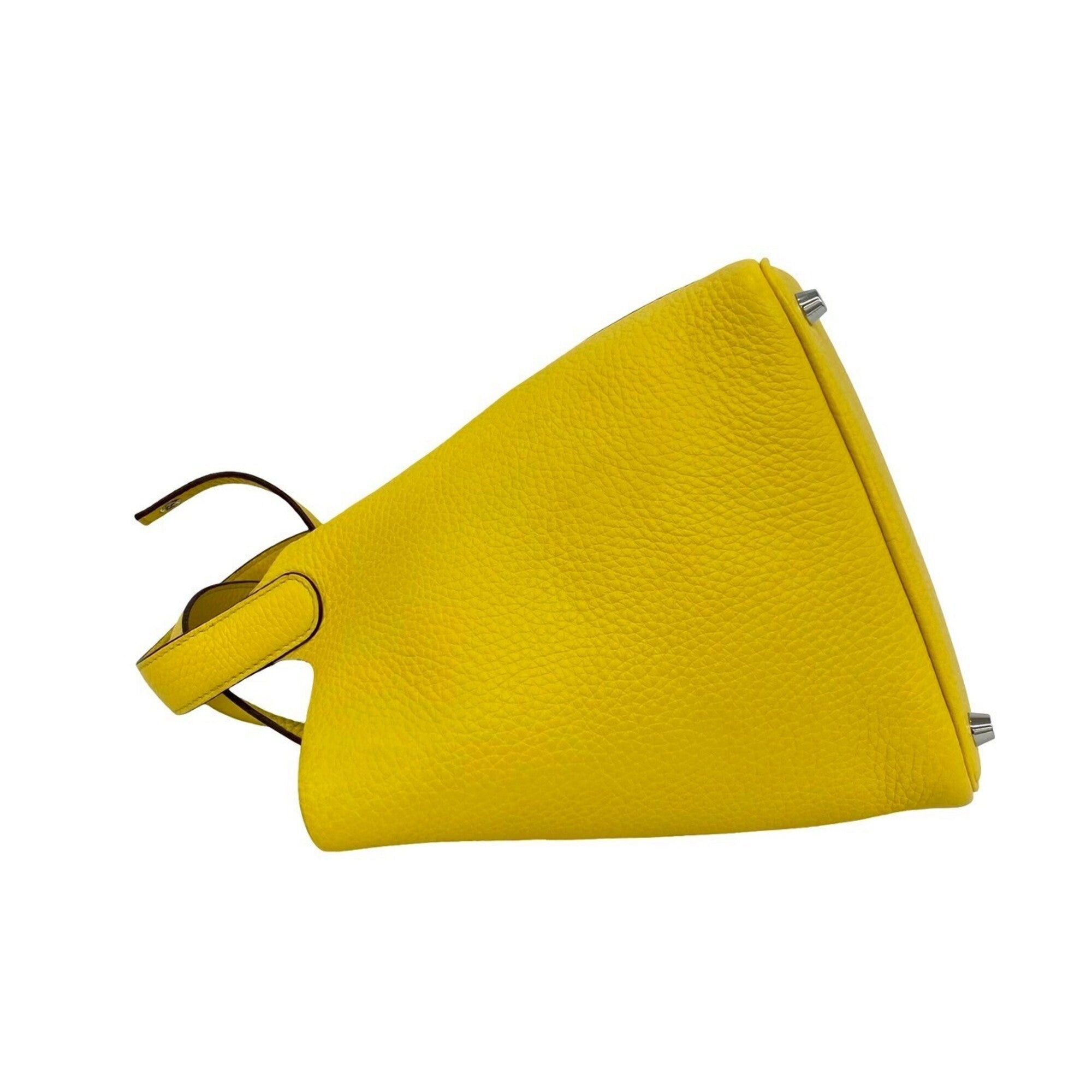 Hermes Yellow Taurillon Clemence Leather Handbag Tote Bag (Pre-Owned)