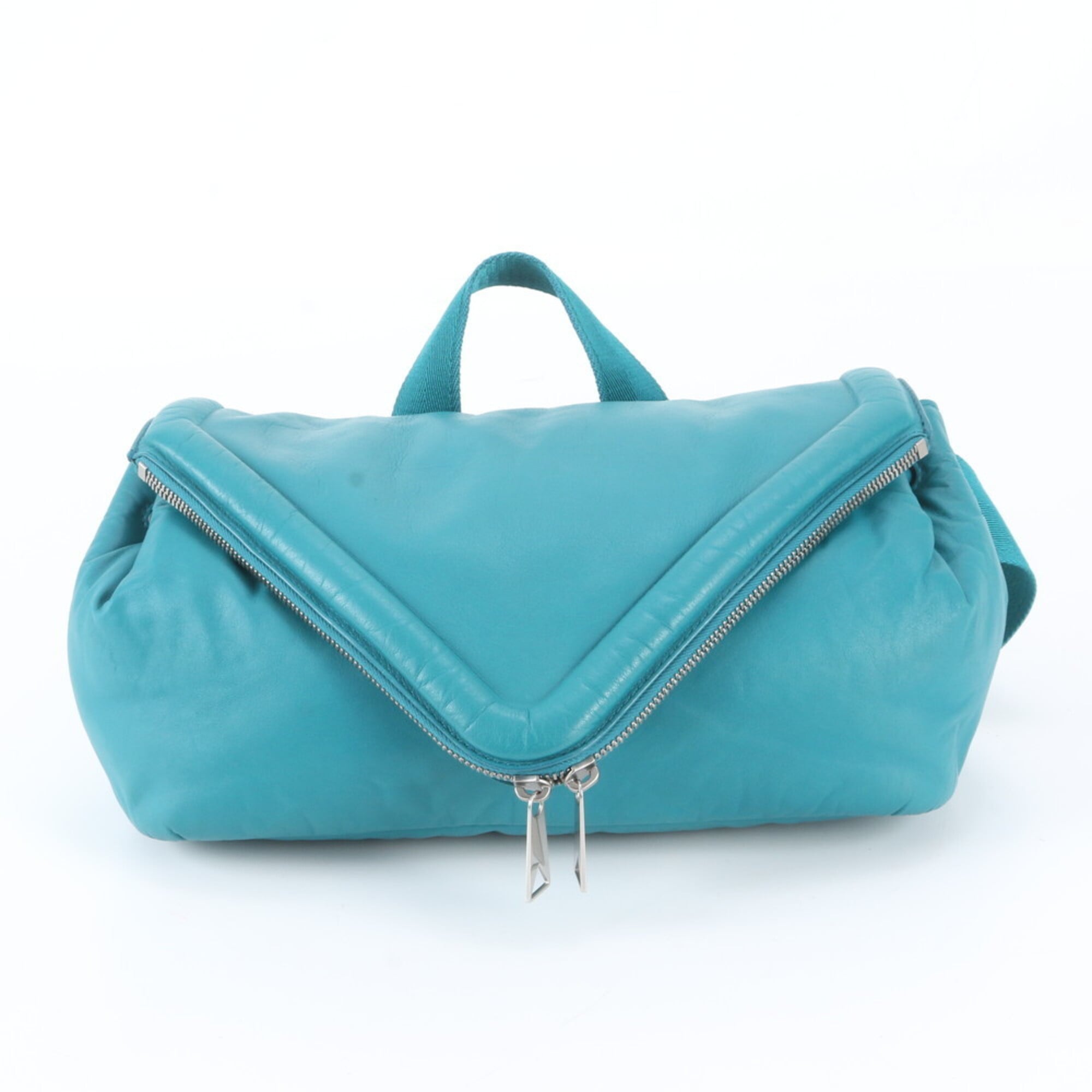 Bottega Veneta Blue Turquoise Leather Pouch Shoulder Bag Sling Bag (Pre-Owned)