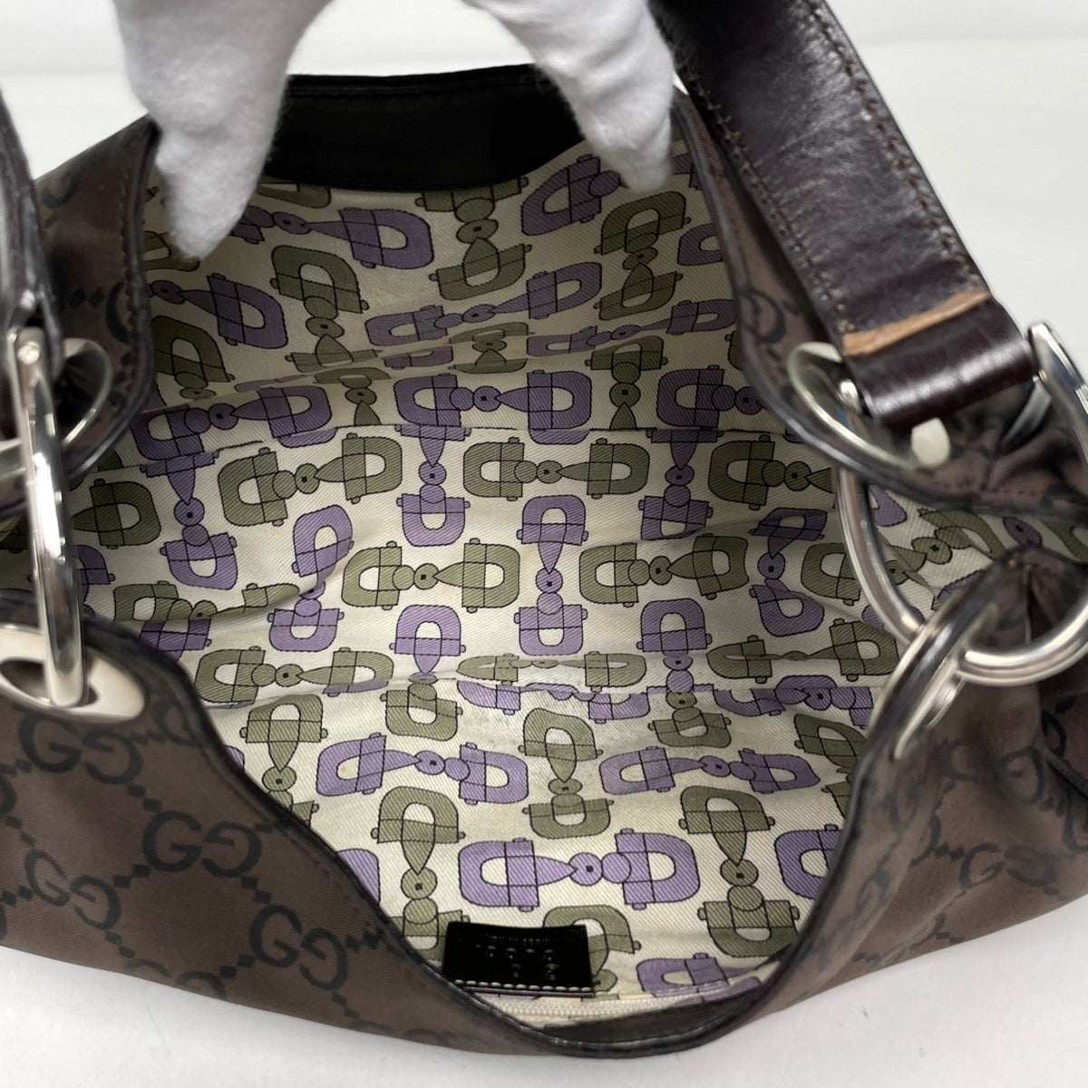 Gucci Brown Nylon Leather Shoulder Bag (Pre-Owned)