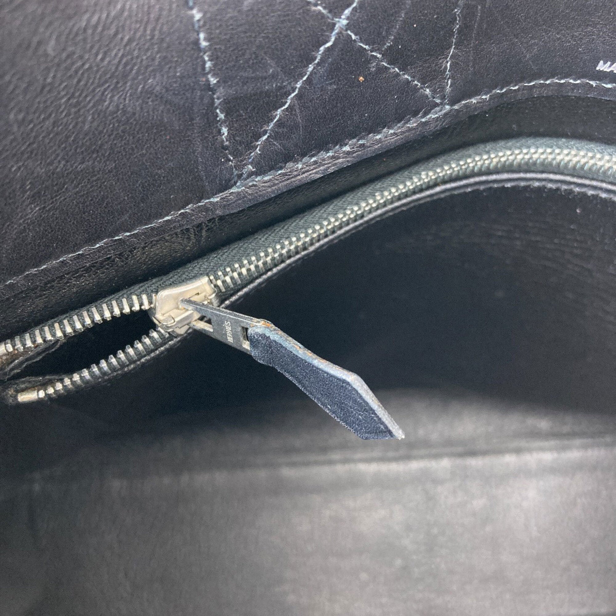 Hermes Black Evercalf Leather Handbag (Pre-Owned)