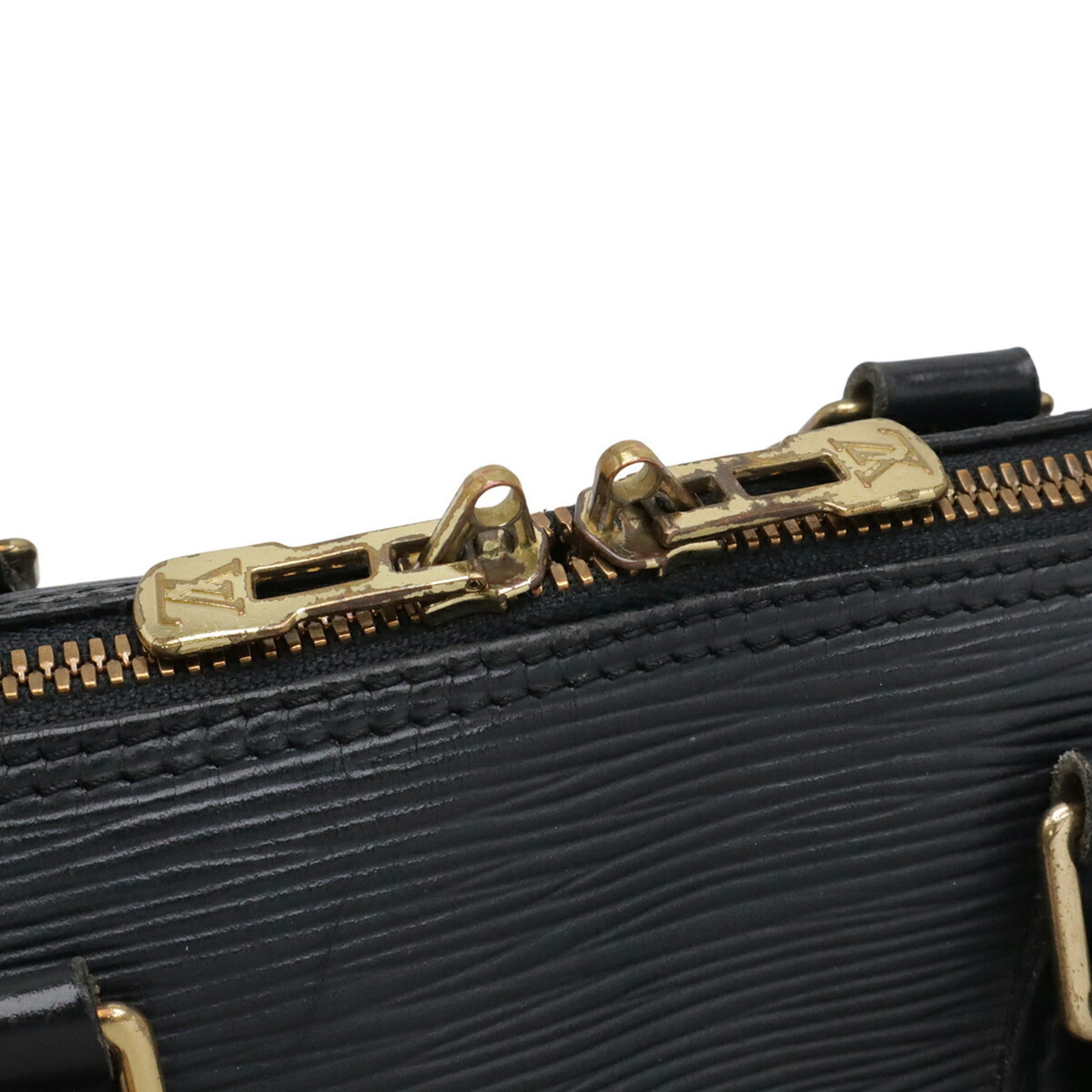 Louis Vuitton Black Galle Noir White Epi Leather Handbag (Pre-Owned)