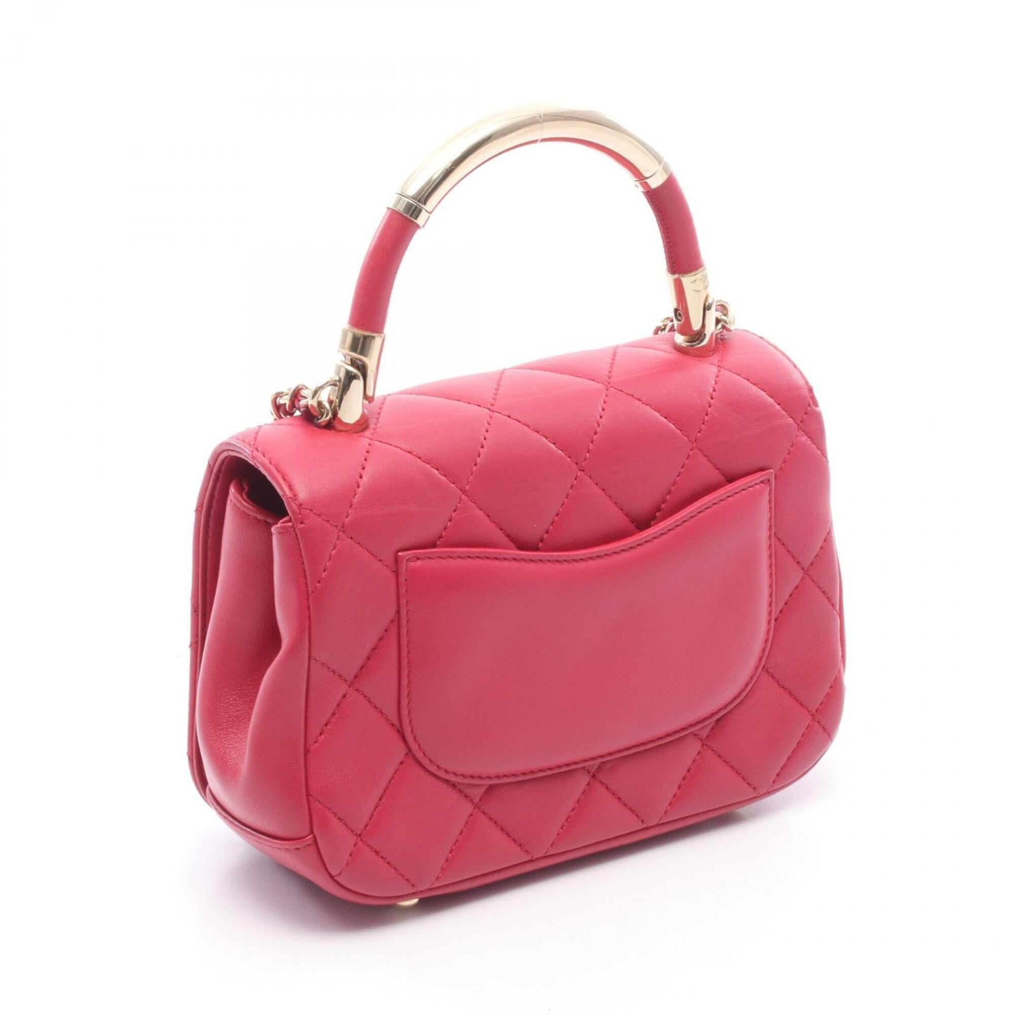 Chanel Pink Leather Handbag Shoulder Bag (Pre-Owned)